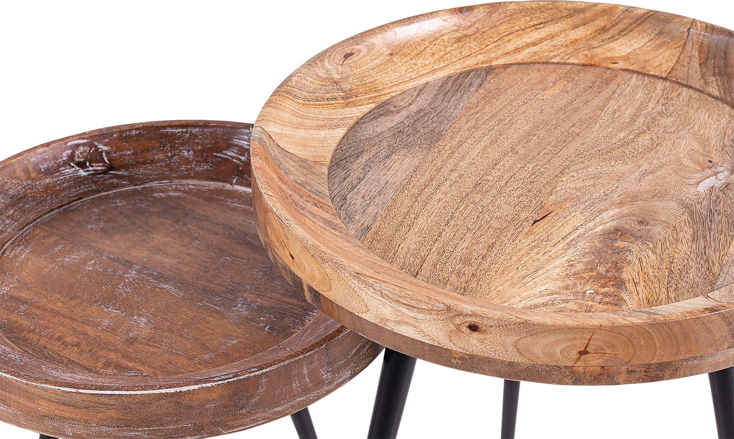 byLIVING Bijzettafel AVA Massief rond tafelblad, diameter 38 of 45 cm