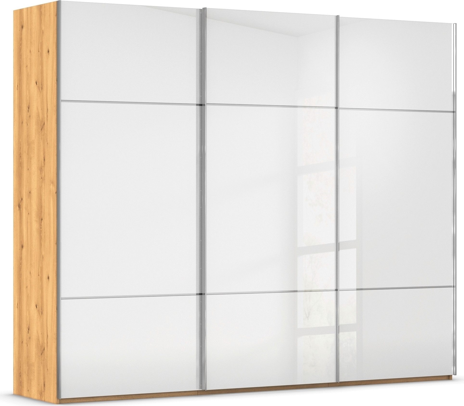 rauch Schuifdeurkast Kledingkast kast garderobe slaapkamerkast SCALE-TRIO edel drievoudig front met 2 sierlijsten glasfront made in germany