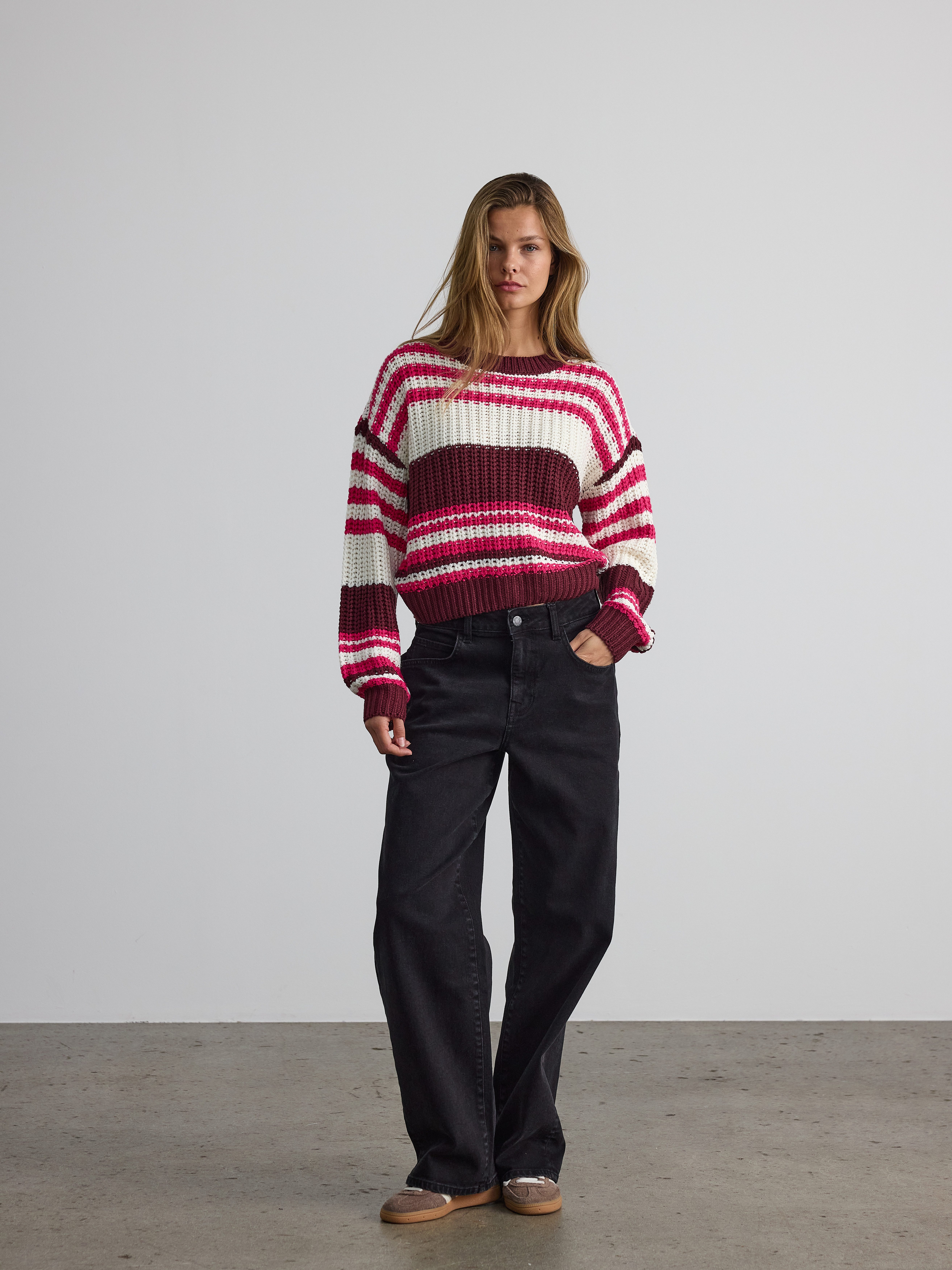 Noisy may Gebreide trui NMCHARLIE L/S O-NECK KNIT NOOS