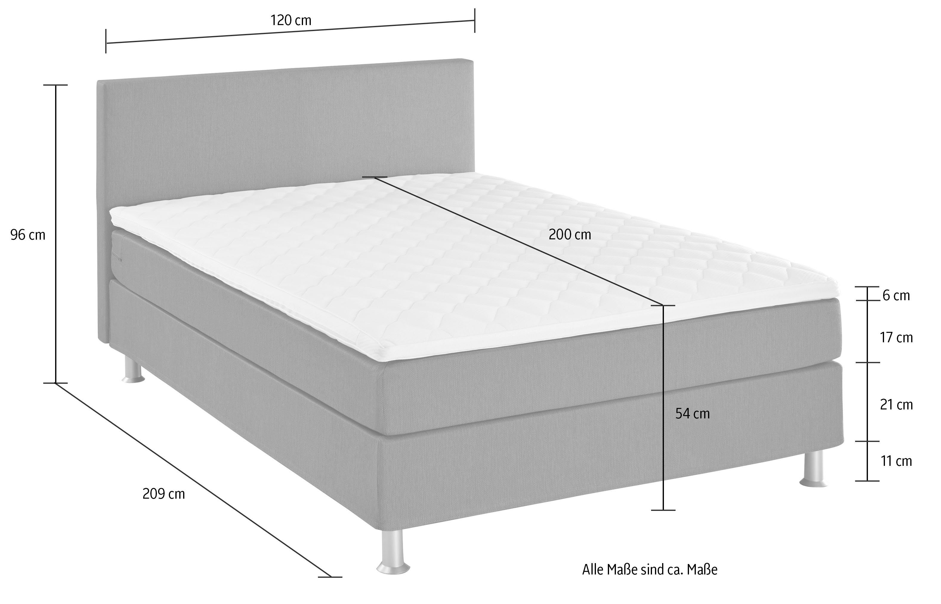 ATLANTIC home collection Boxspring Edison inclusief bonell-binnenveringsmatras en topmatras