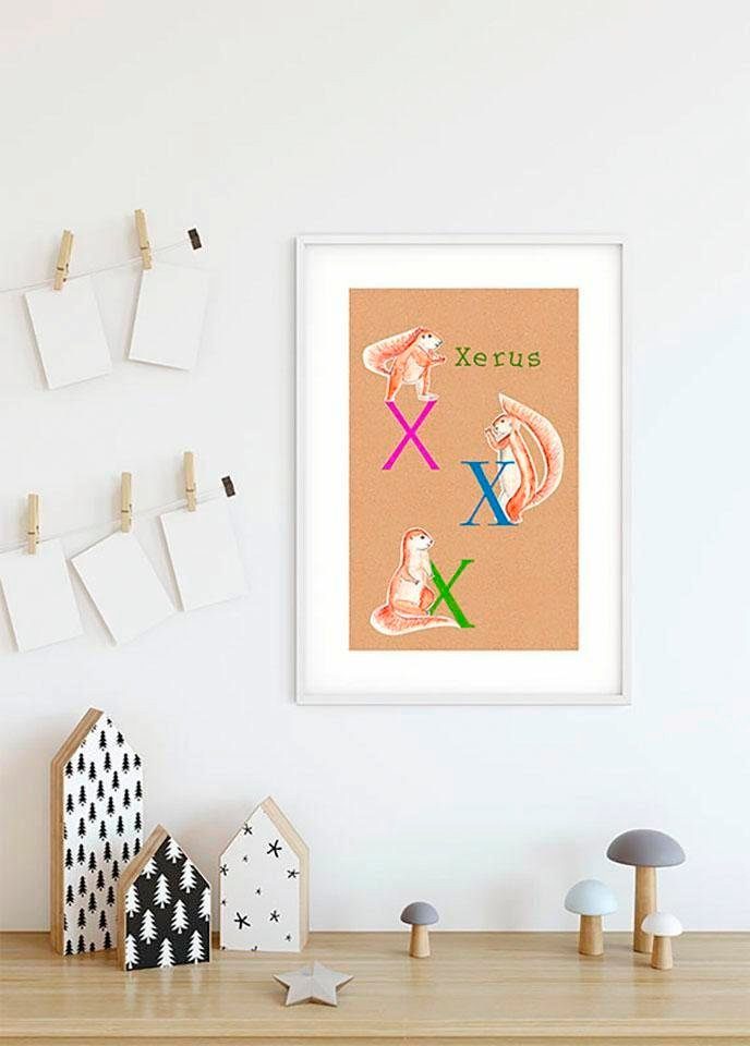 Komar Wanddecoratie ABC Animal X Wanddecoratie - zonder lijst (1 stuk)