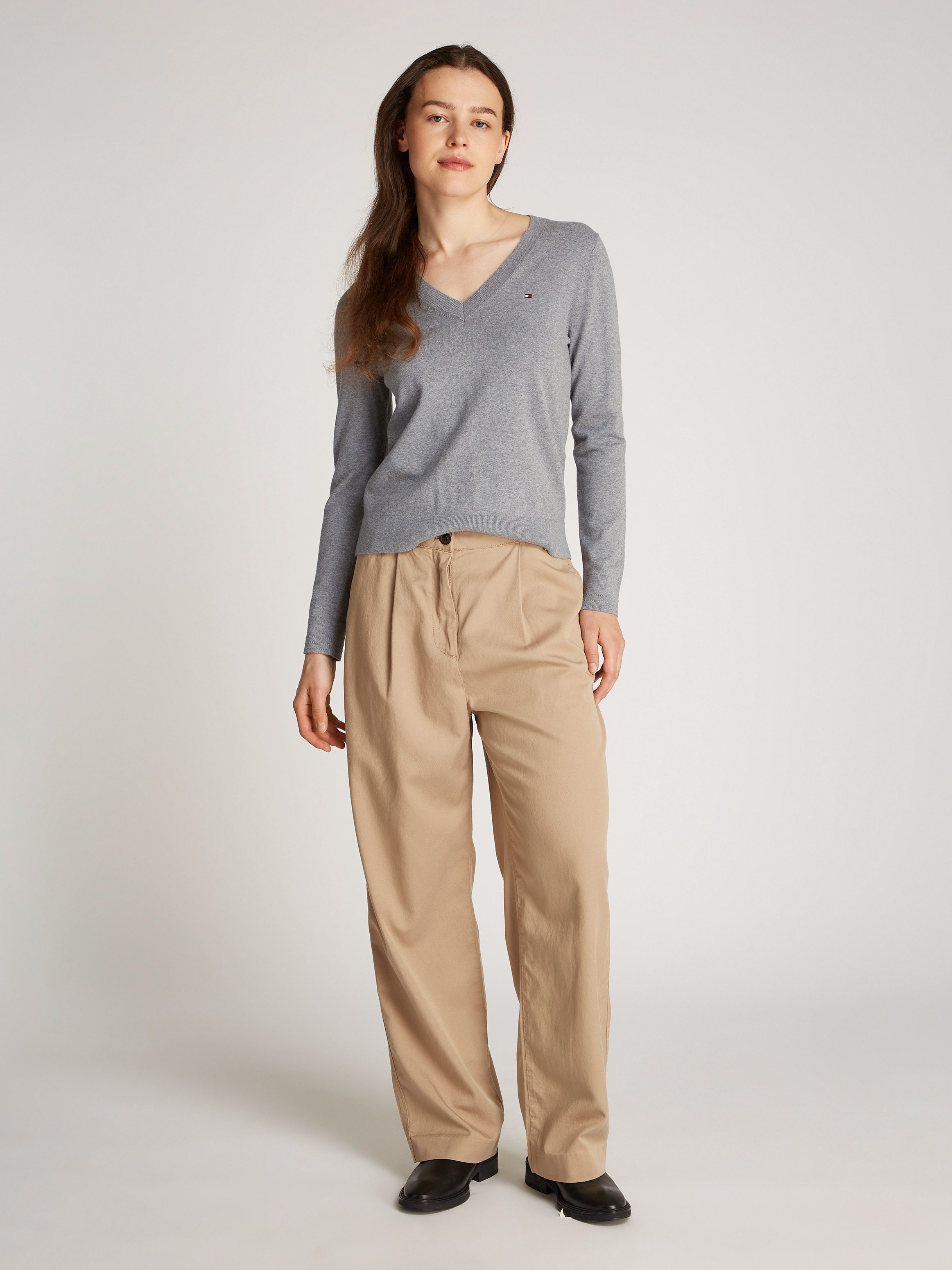 Tommy Hilfiger Trui met V-hals met logoborduursel