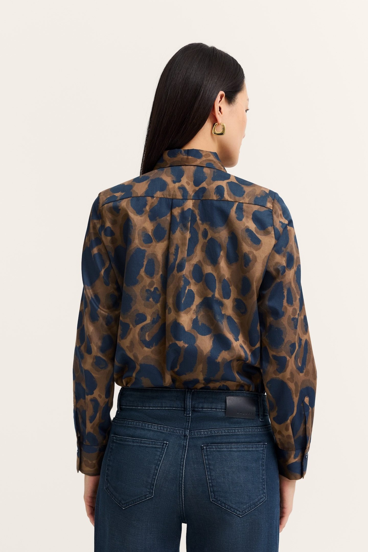 Bugatti Blouse met lange mouwen Luipaard patroon met een overhemdkraag en knoopsluiting