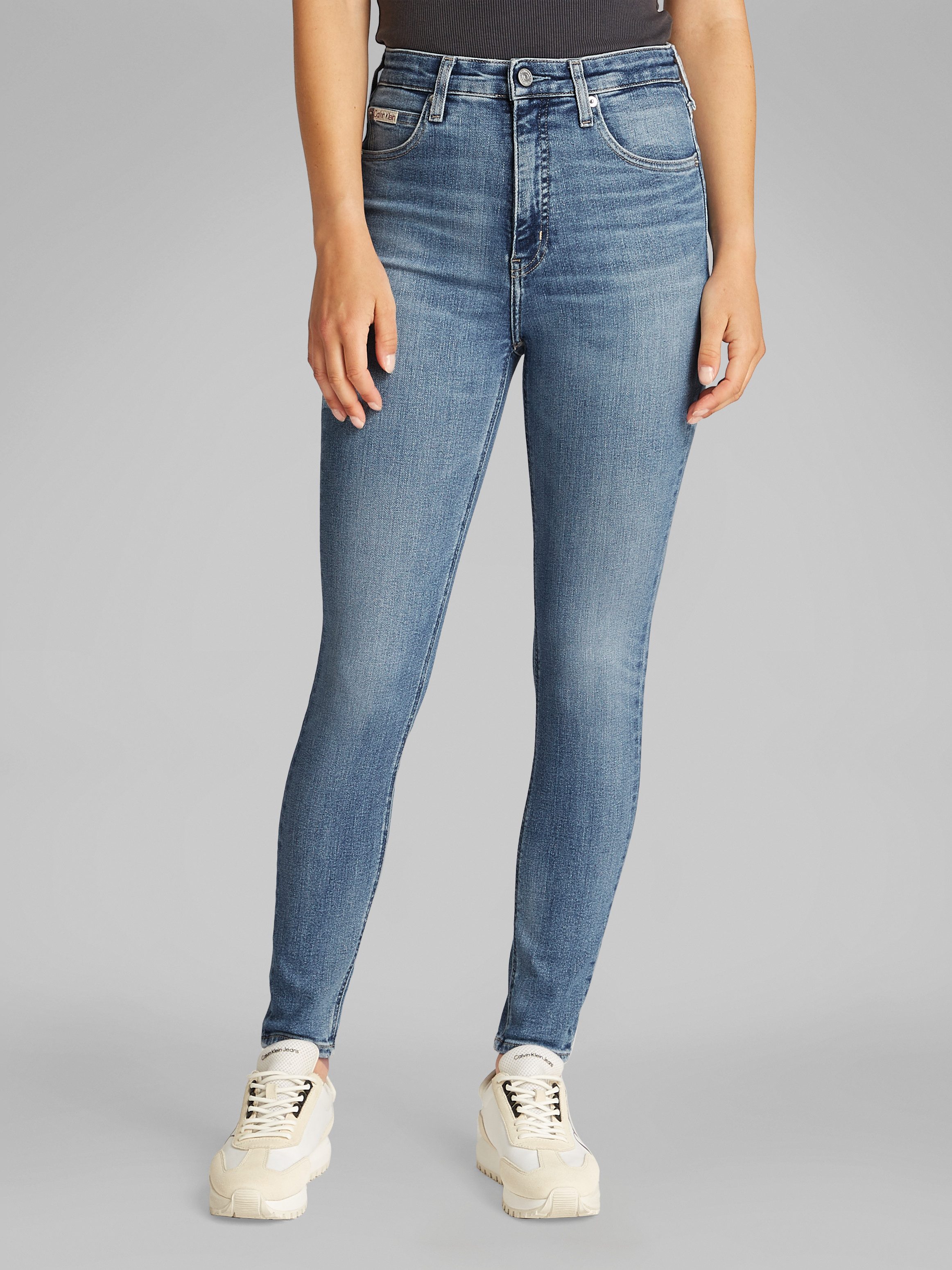 Calvin Klein Skinny fit jeans HIGH RISE SUPER SKINNY ANKLE dames skinny jeans maat 32 blauw
