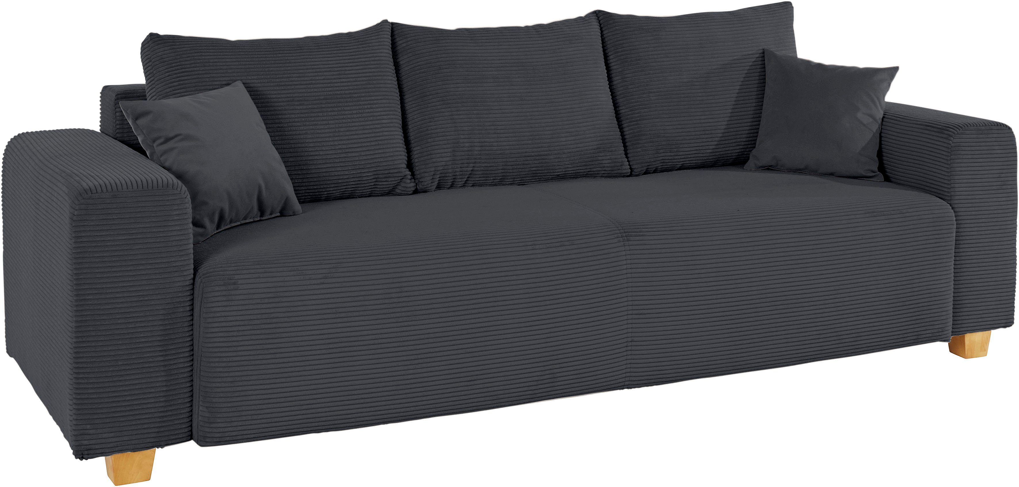 COLLECTION AB Slaapbank Yves Bedfunctie, bedlade, bonnellvering, rugkussen, sierkussen