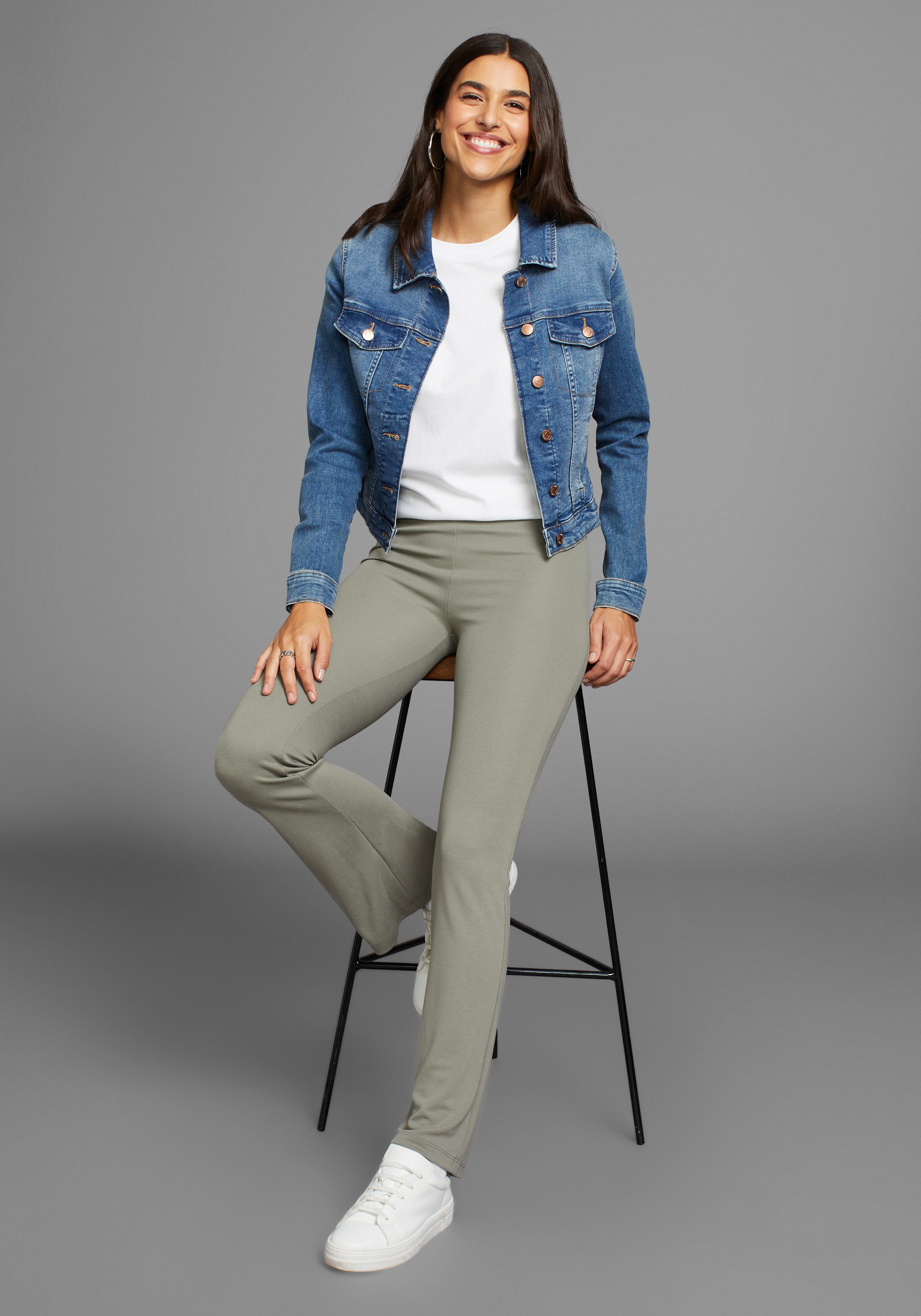 Laura Scott Bootcutbroek in moderne lengte
