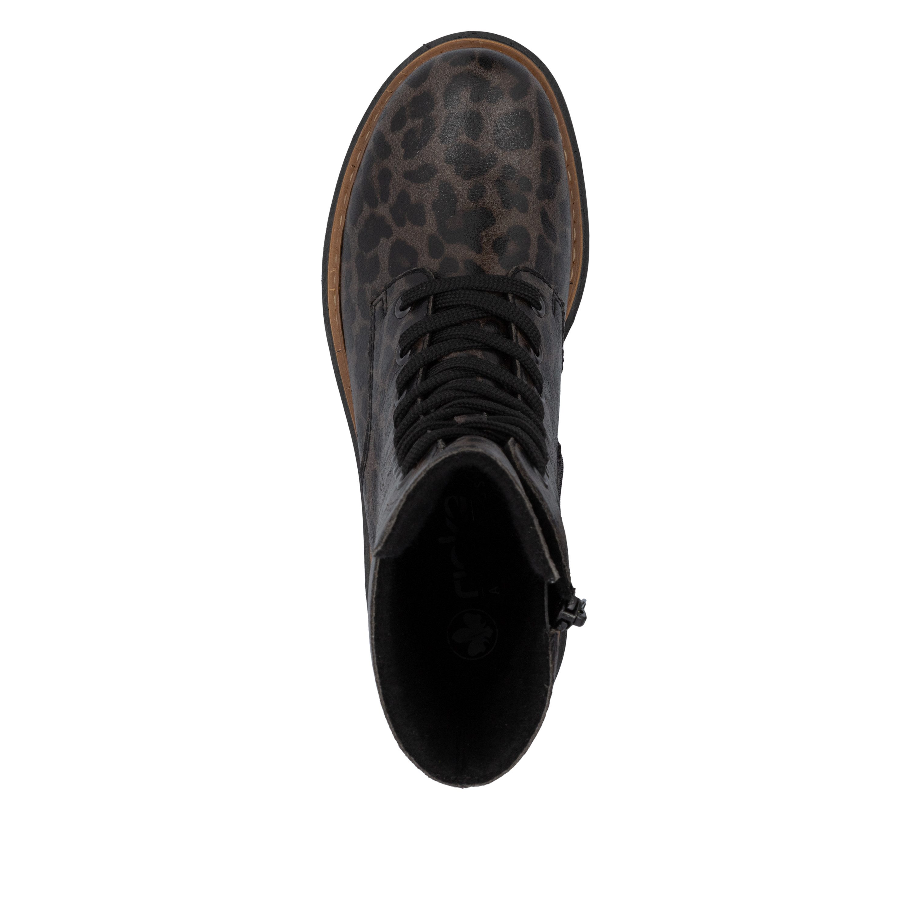 Rieker Veterschoenen Veterenkellaars, profielzool, met contrasterende zoolrand