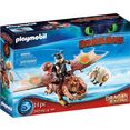 playmobil constructie-speelset dragon racing: vissenpoot en speknekje (70729), dragons gemaakt in europa (14 stuks) multicolor