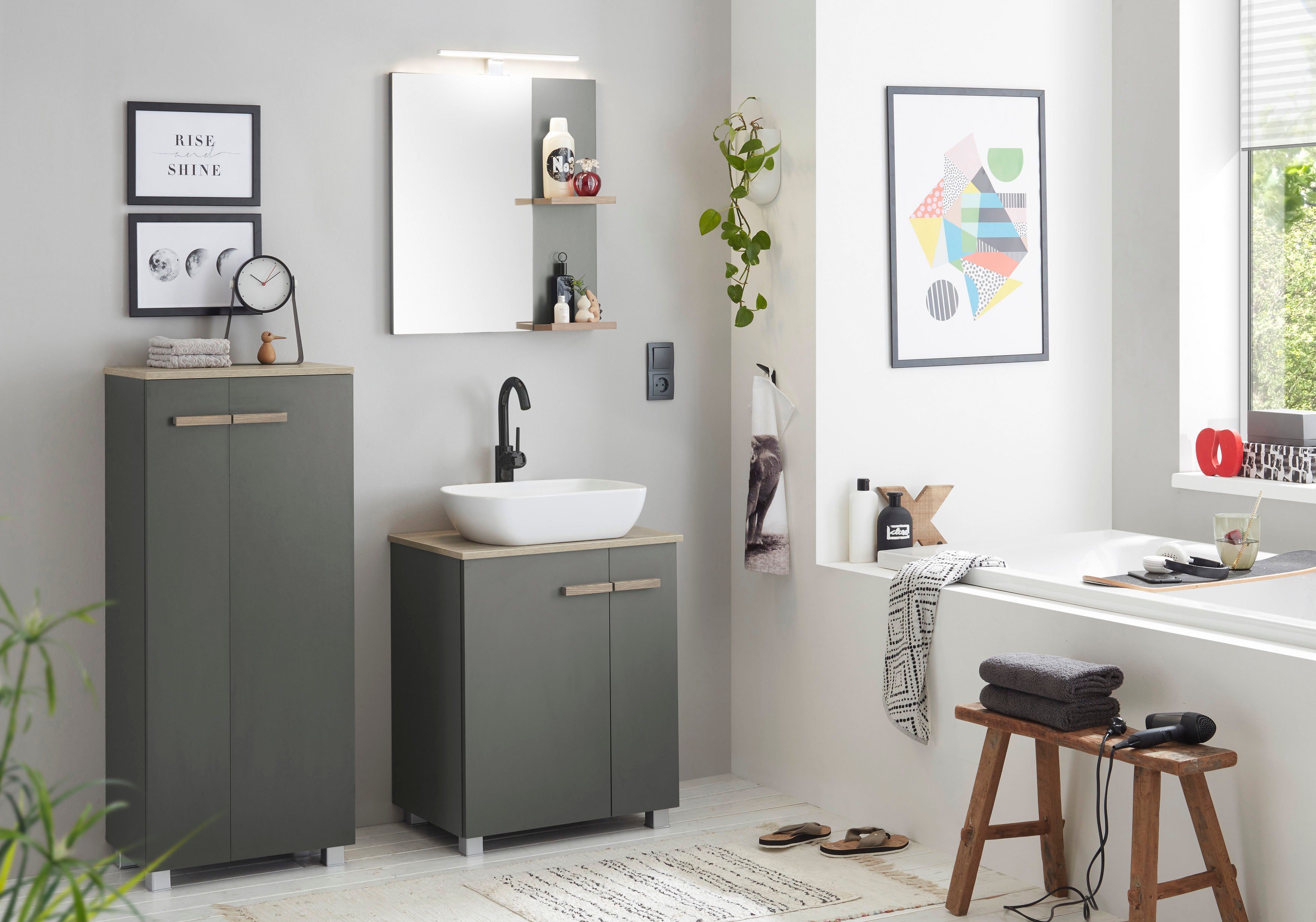 Places of Style Badkamerserie SOLiD, badkamermeubelset, badkamer in modern ontwerp, 3-delige badkamer (set, 3-delig)