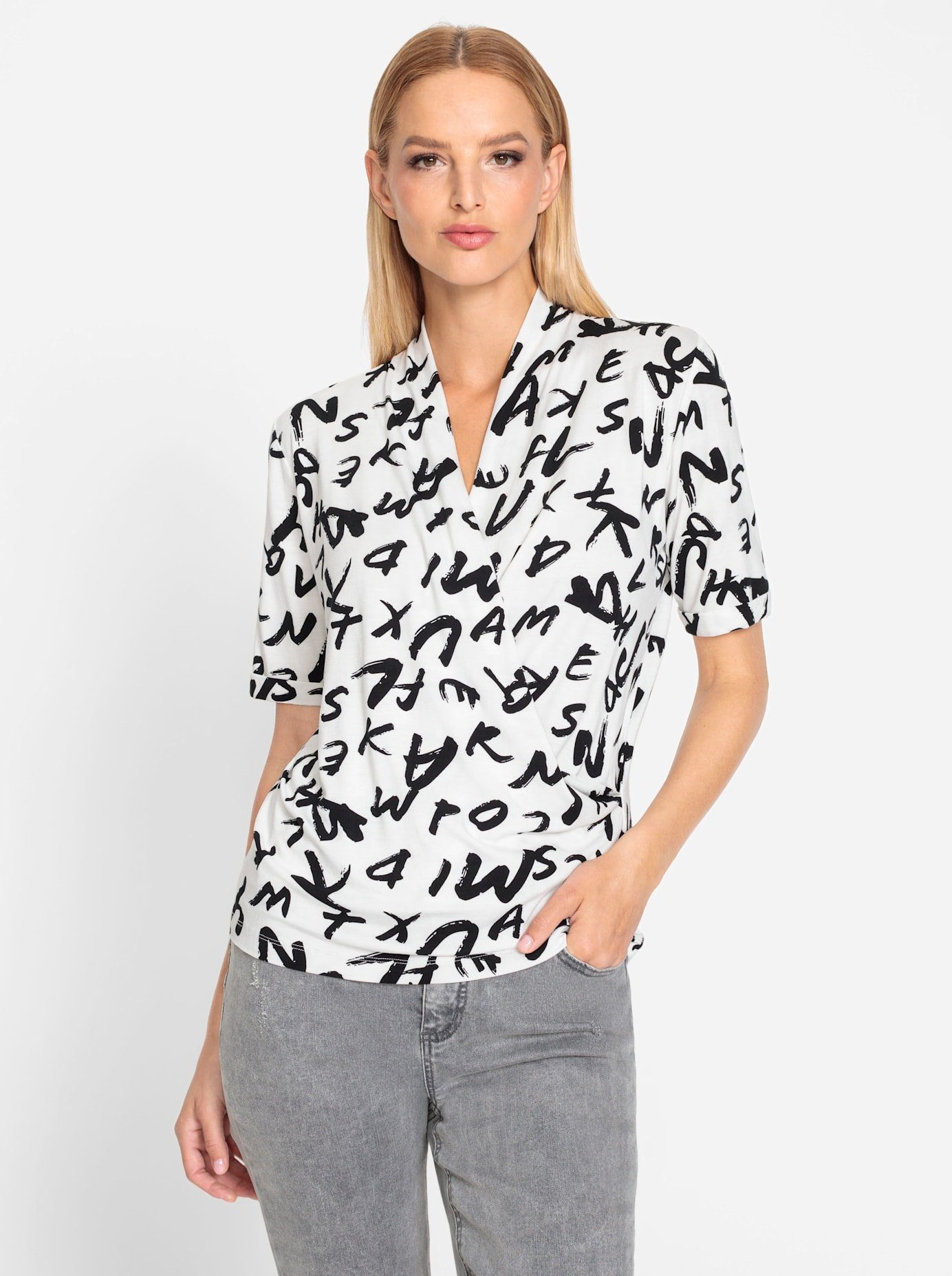 heine Wikkelshirt Gedessineerd shirt (1-delig)