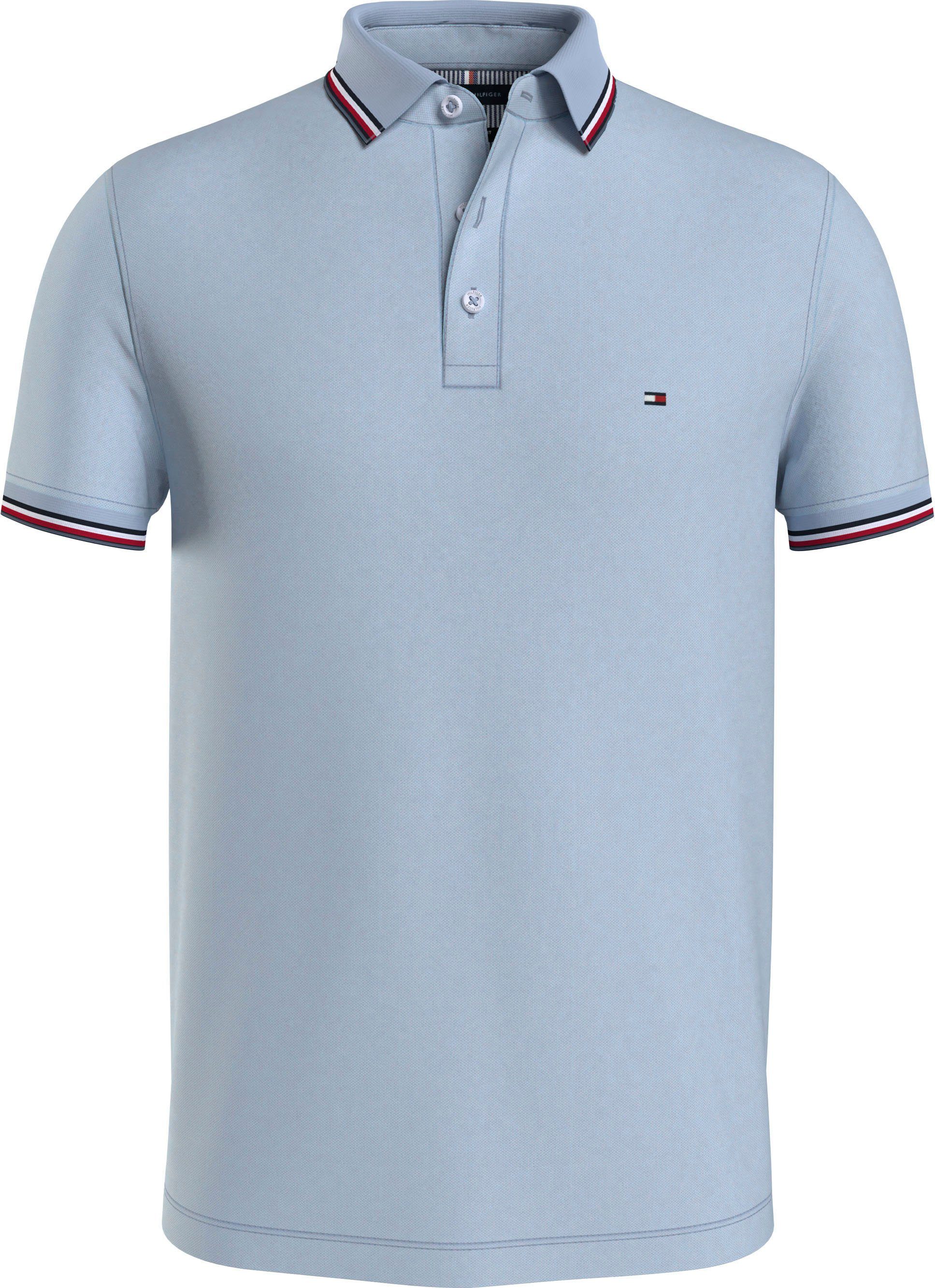 Tommy Hilfiger Poloshirt 1985 RWB TIPPED SLIM POLO met th-kleuren op de mouwen en kraag