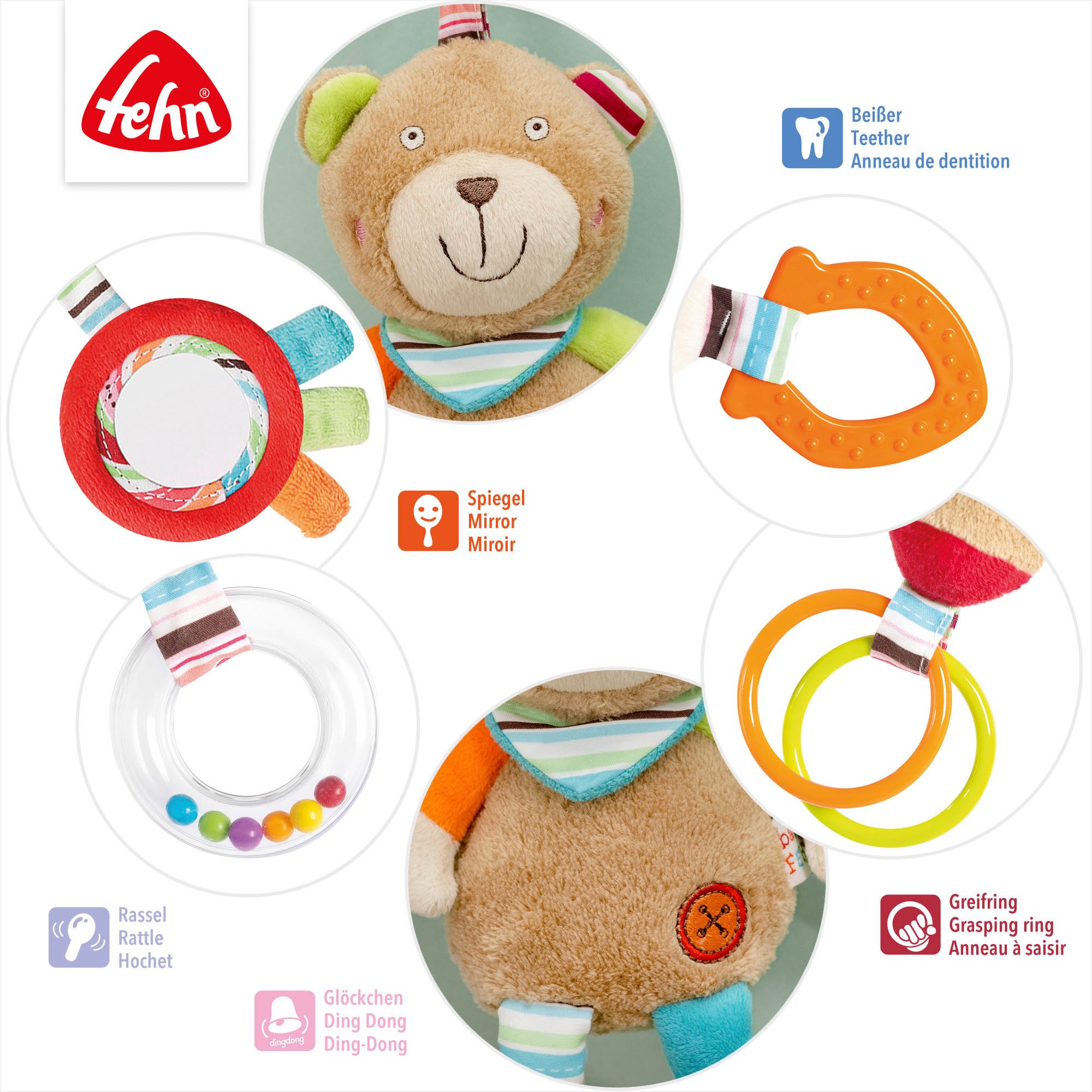 Fehn Grijpspeeltje Classic Stars, Activity-teddy