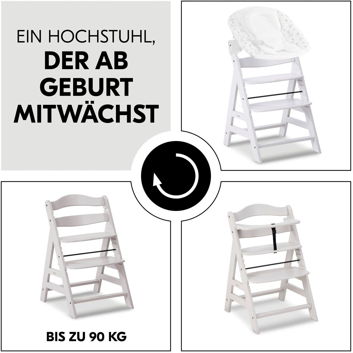 Hauck Kinderstoel Alpha+, Creme FSC®- beschermt bos - wereldwijd