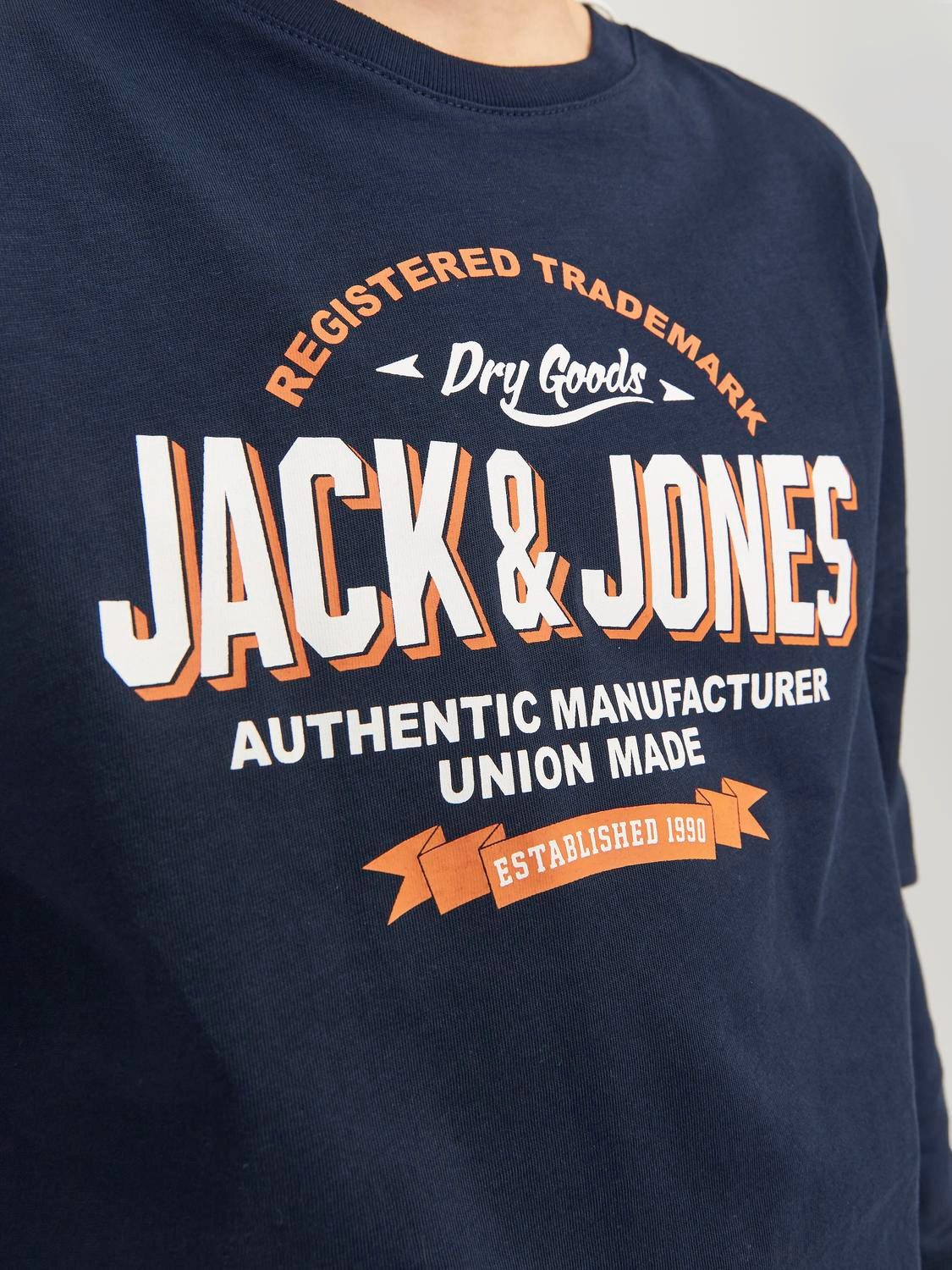 Jack & Jones Junior Shirt met lange mouwen JJELOGO TEE LS O-NECK 2 COL NOOS JNR