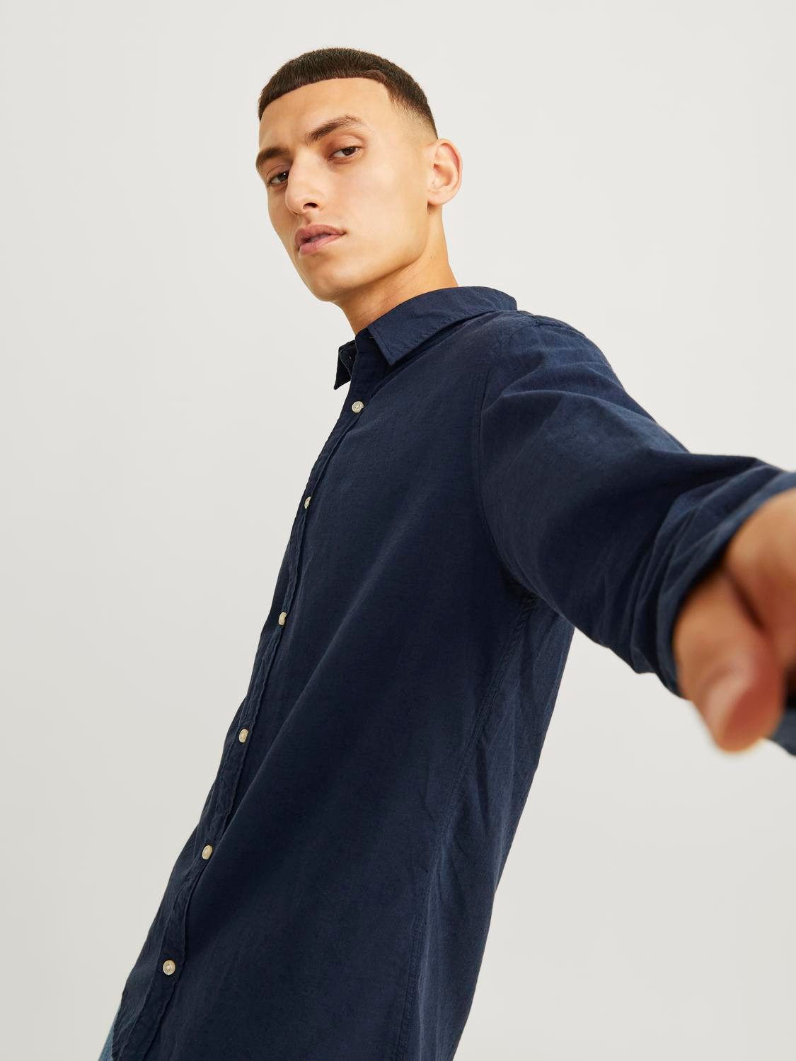 Jack & Jones Overhemd met lange mouwen JJELINEN BLEND SHIRT LS SN