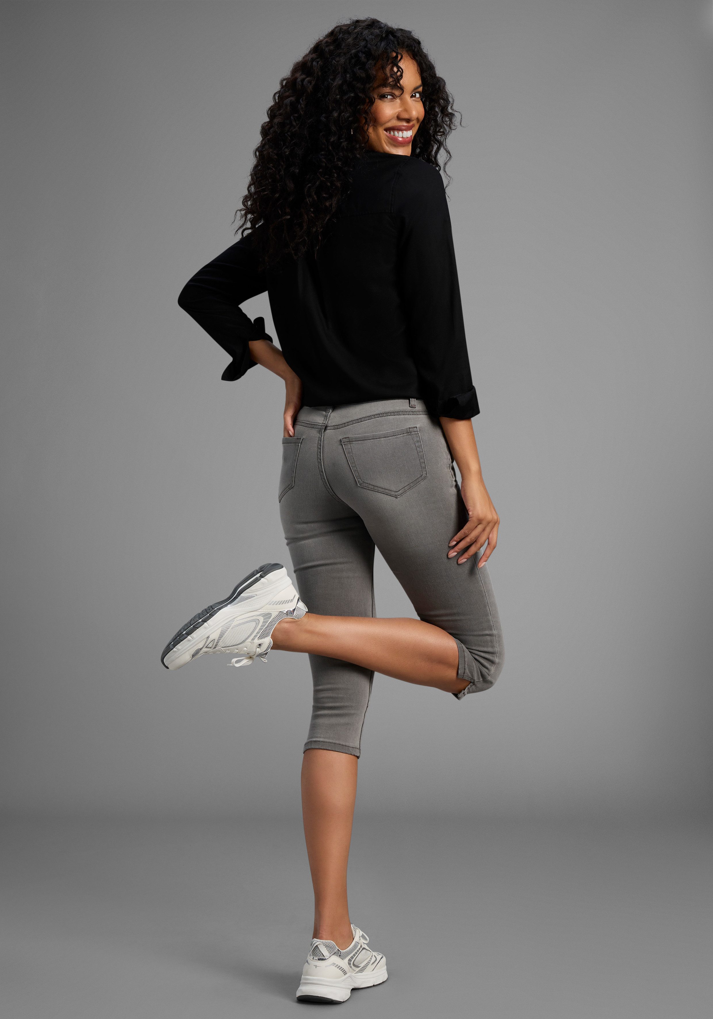 Arizona Capri jeans Ultra Stretch extra-strakke snit, modieuze beenafsluiting met split