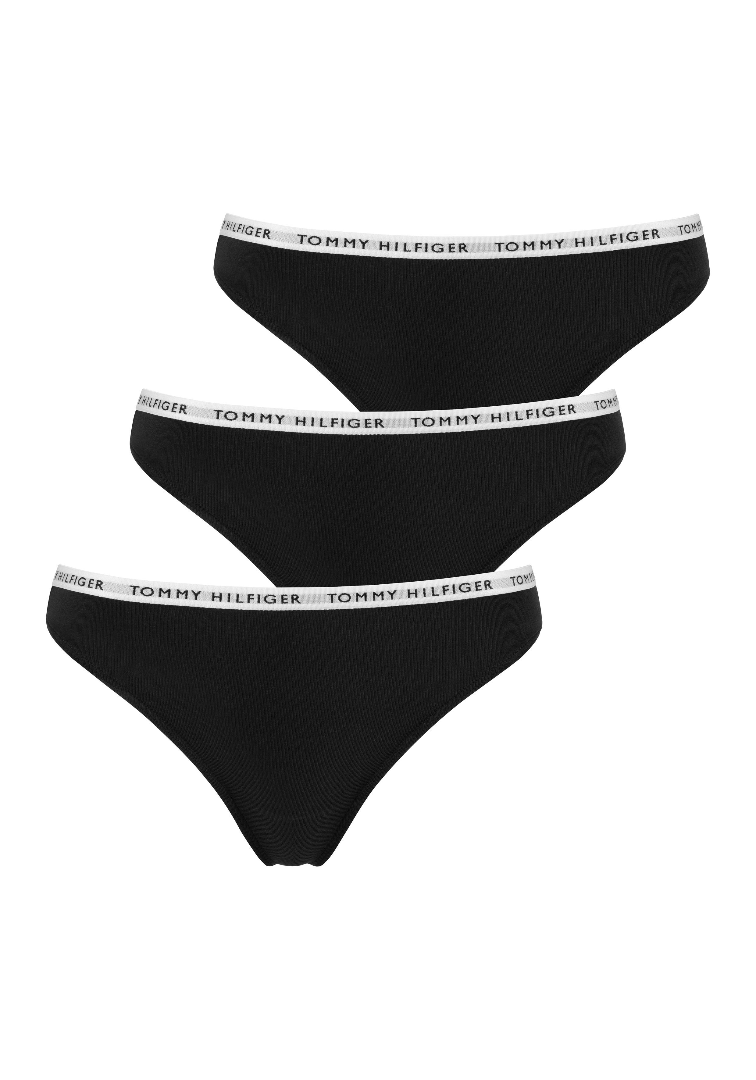 Tommy Hilfiger Underwear Slip met smalle logoboord (3 stuks) dames slips maat M zwart