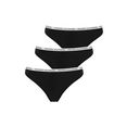 tommy hilfiger underwear string met smalle logoboord (3 stuks) zwart
