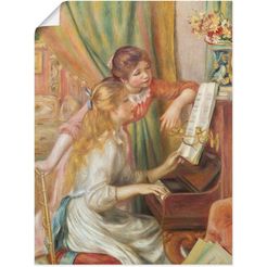 artland artprint jong meisje aan de piano. 1892 in vele afmetingen  productsoorten -artprint op linnen, poster, muursticker - wandfolie ook geschikt voor de badkamer (1 stuk) geel