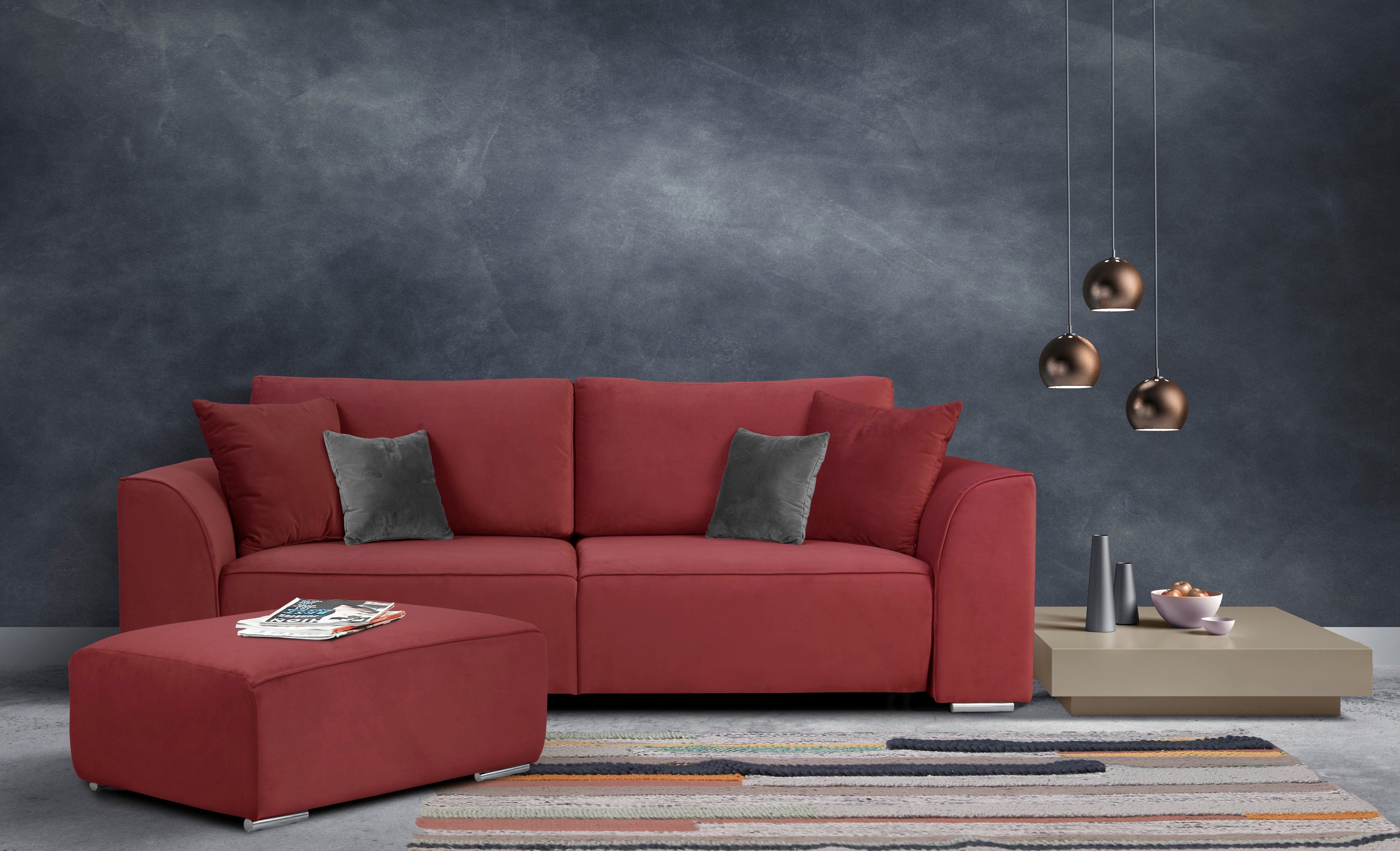 INOSIGN 3-zitsbank BEATRICE optionele slaapbank met bedlade, B/D/H 250/107/92 cm