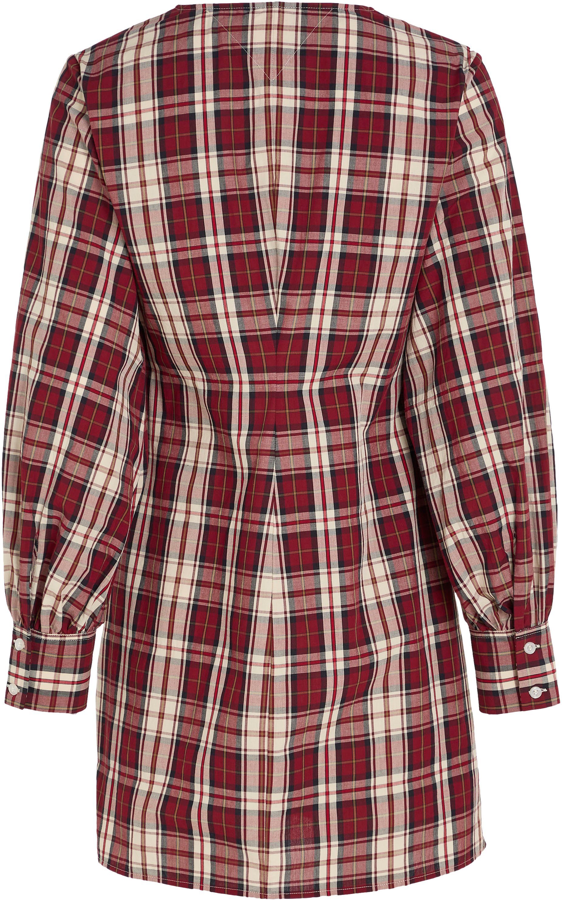 Tommy Hilfiger Blousejurk TARTAN CO V-NECK SHIRT DRESS