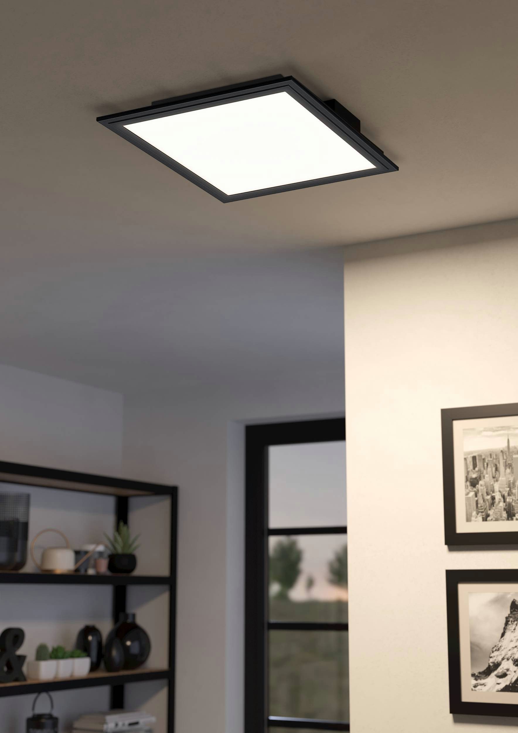 EGLO Plafondlamp SALOBRENA-Z Disco-modus, app/spraakbesturing Alexa,?30x30x5cm, excl. afstandsbediening (1 stuk)