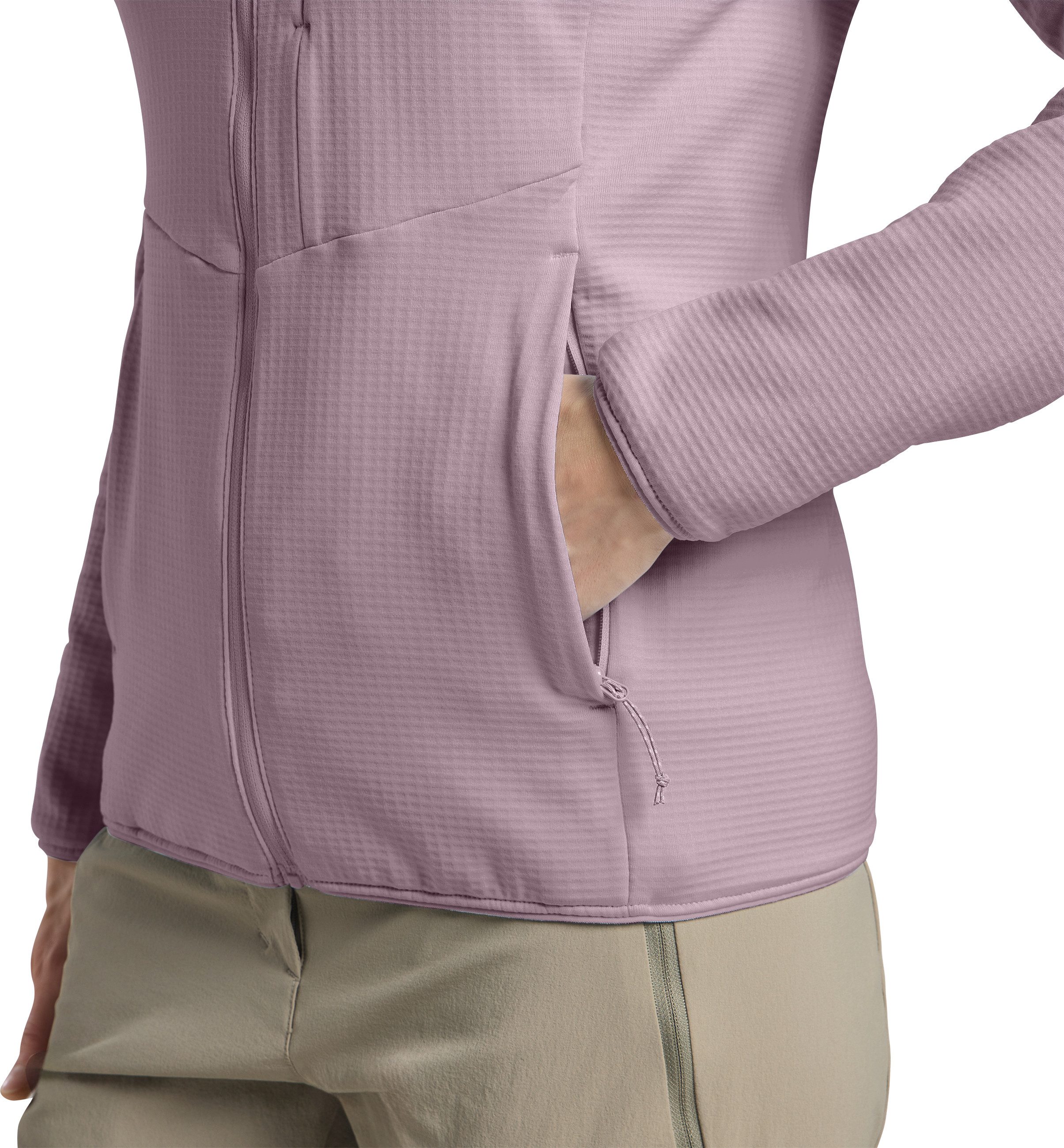 Jack Wolfskin Fleecejack met capuchon KOLBENBERG HOODED FZ W Gaasfleece, overgangsjas, ademend
