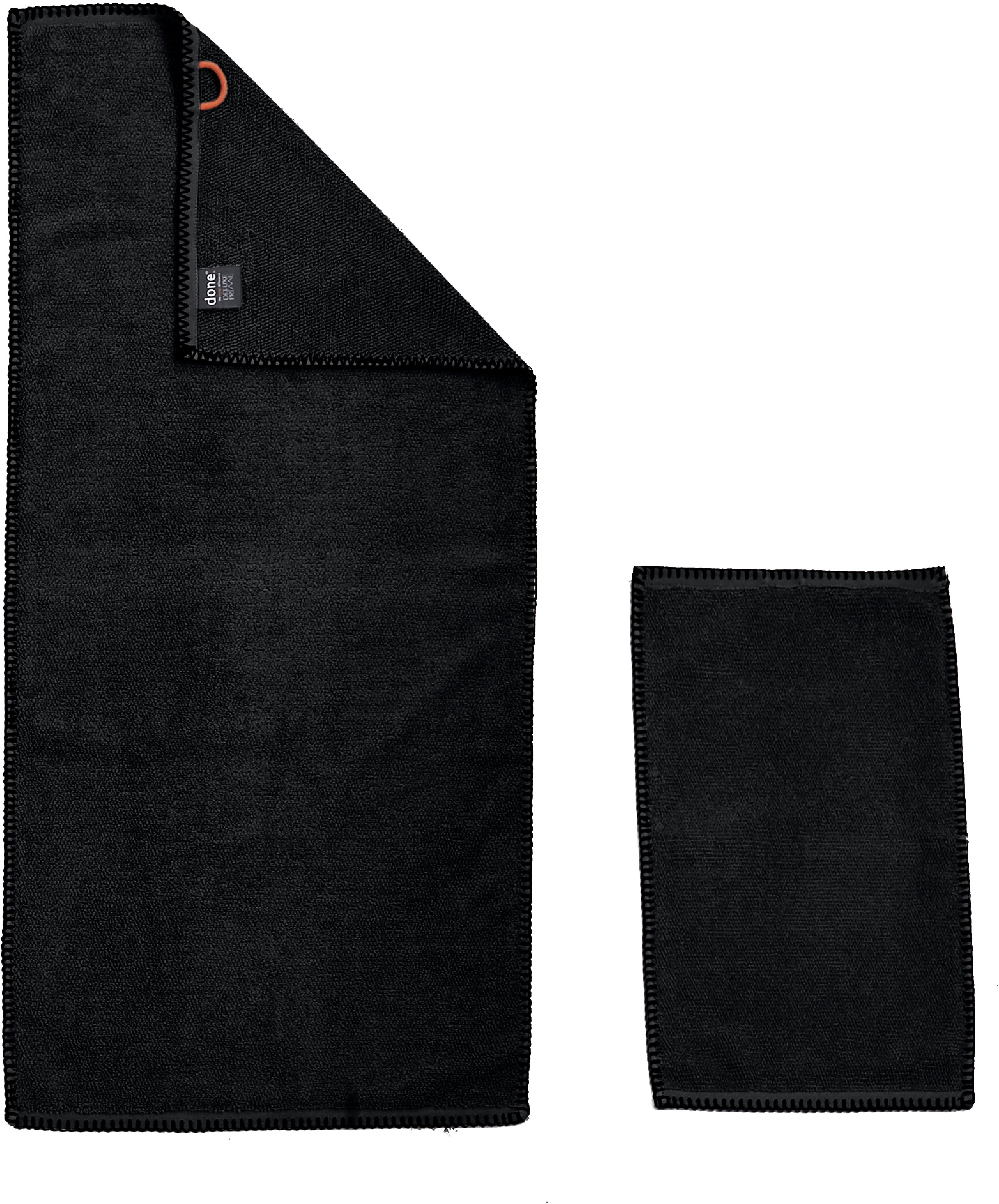 done.® Handdoekenset Deluxe Prime met afwerknaad in zwart (set, 4 stuks)