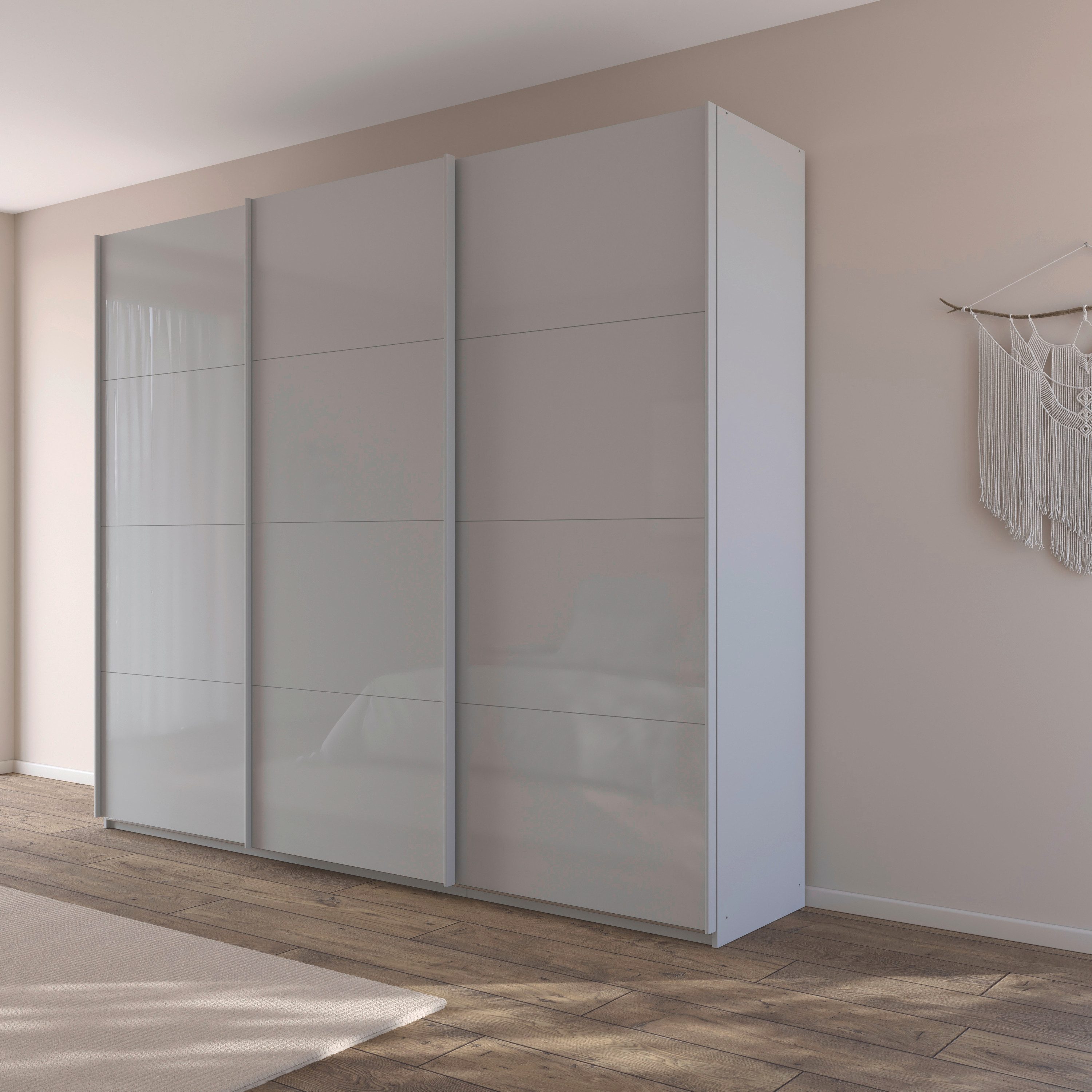 rauch Schuifdeurkast Kledingkast Kast Garderobe AGORDO met Glasfront doordachte binnenuitrusting, in 4 breedtes en 2 hoogtes made in germany