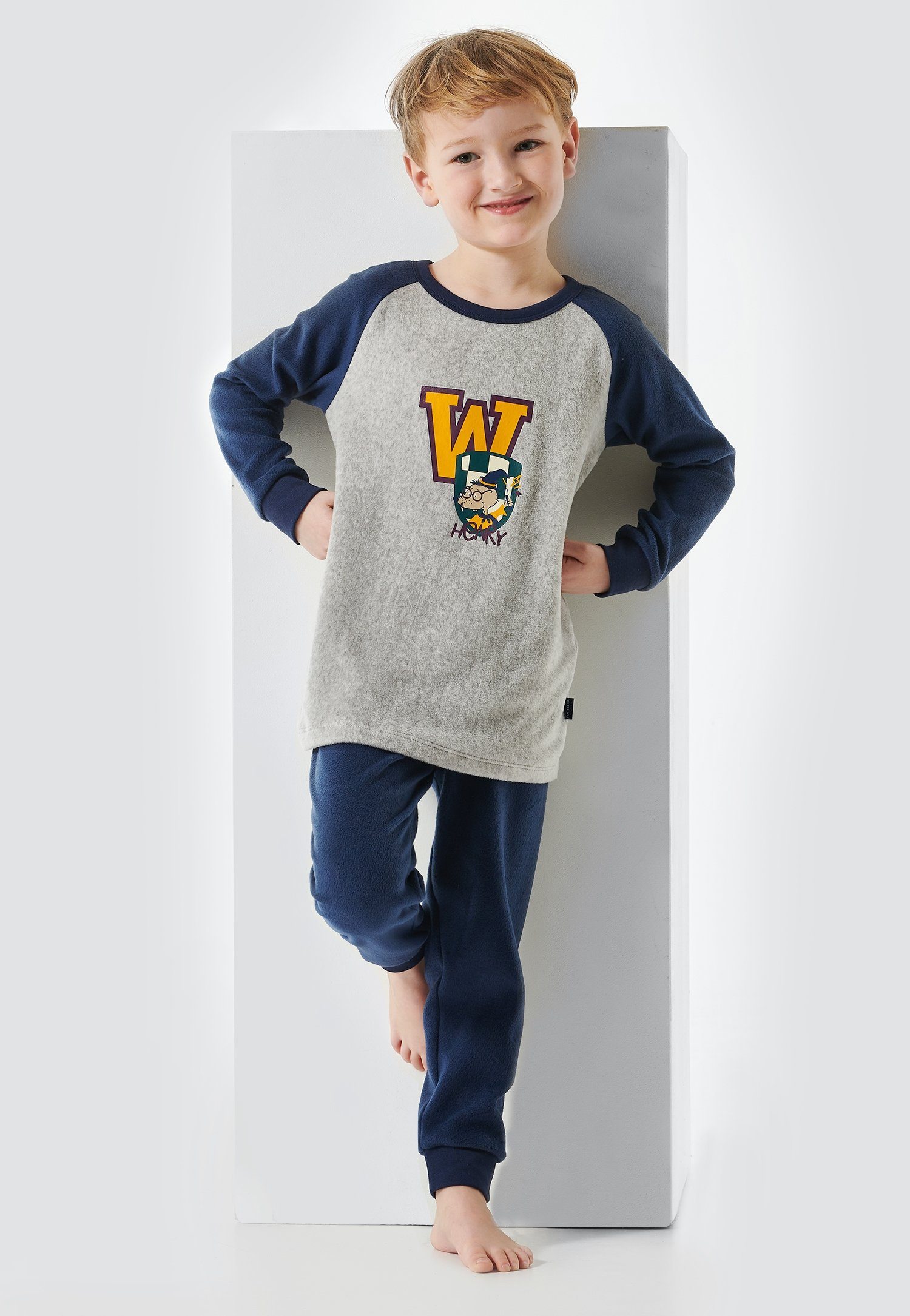 Schiesser Pyjama Rat Henry met grote "w" in college-look (2-delig)