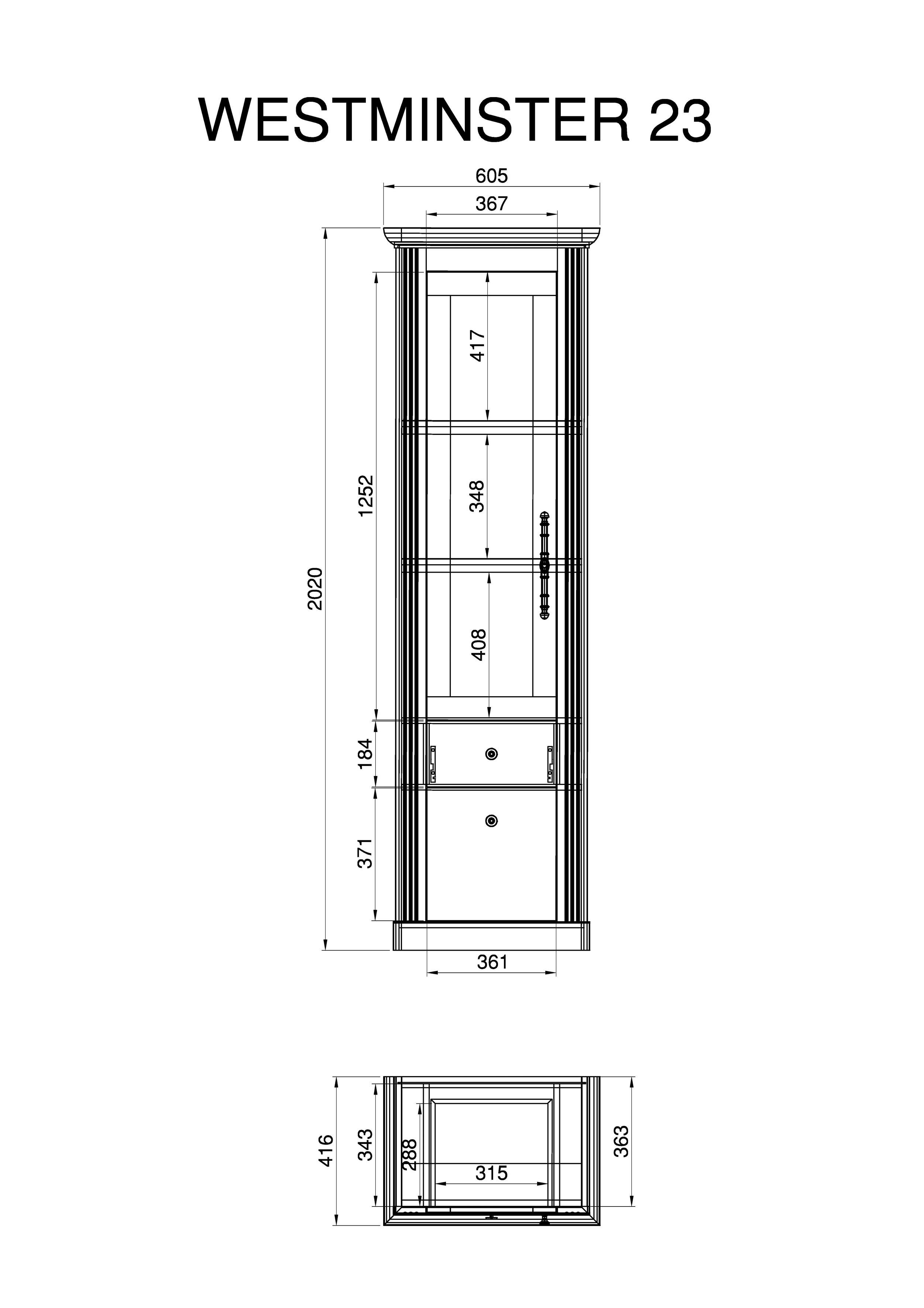 Home affaire Wandmeubel Westminster in romantische landelijke stijl (set, 4-delig)
