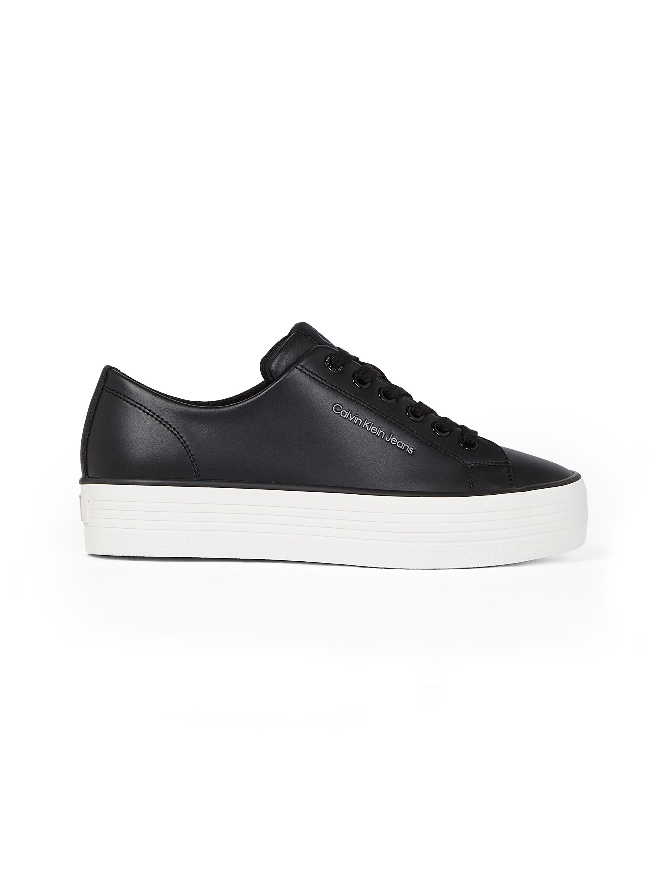 Calvin Klein Sneakers BOLD VULC FLATF LOW LTH IN lage schoen, veterschoen, vrijetijdsschoen met ck-logo op de hak