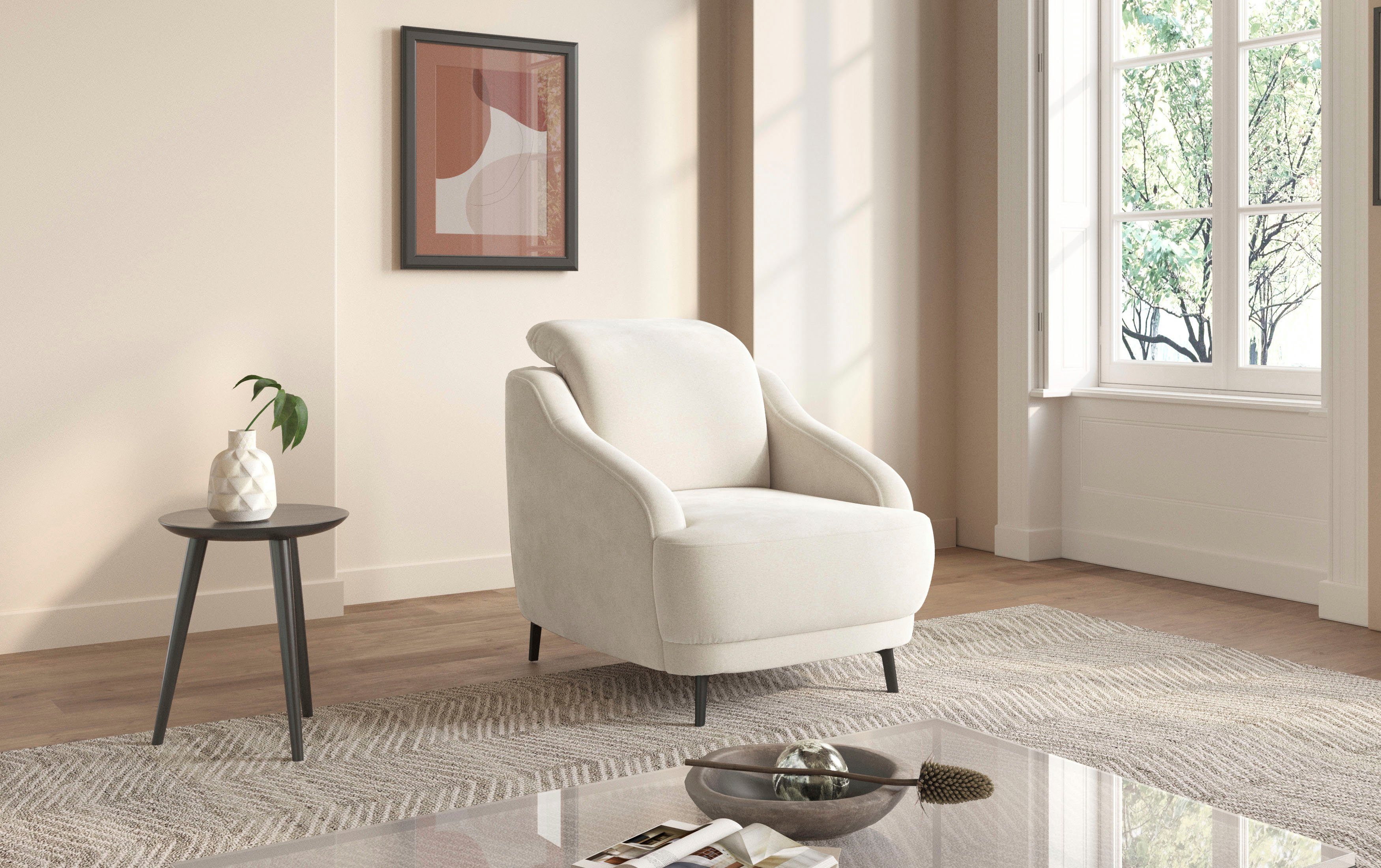 sit&more Fauteuil Blues met metalen poten, matzwart (1 stuk)