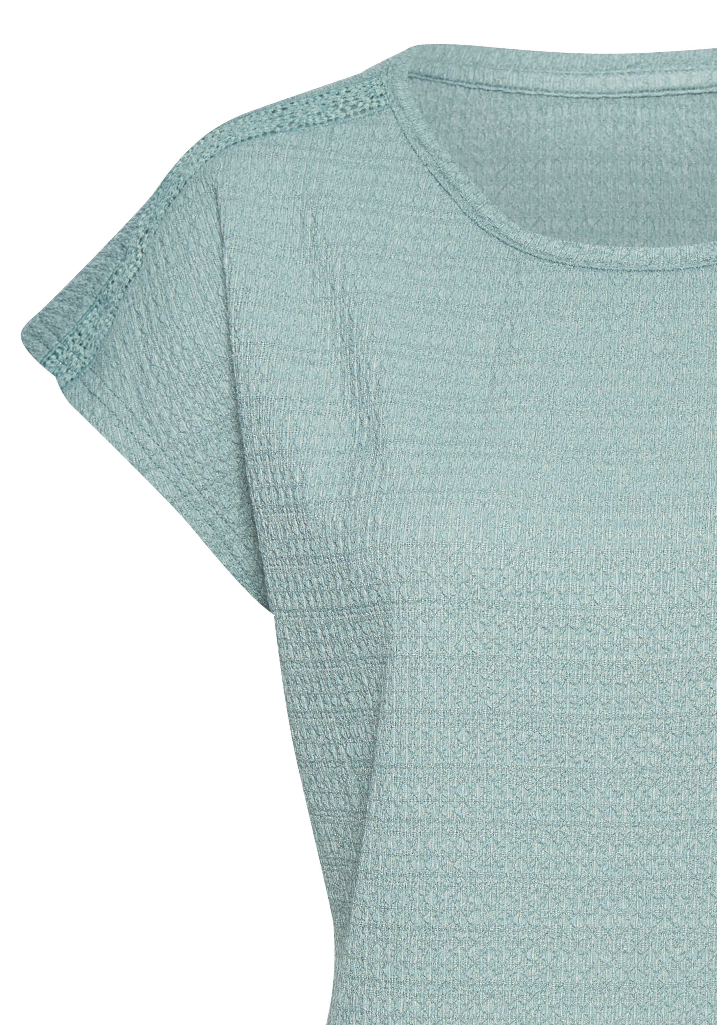 Vivance Shirt met korte mouwen Met decoratieve haak-inzet van kreukvrije crêpe-kwaliteit (1-delig)
