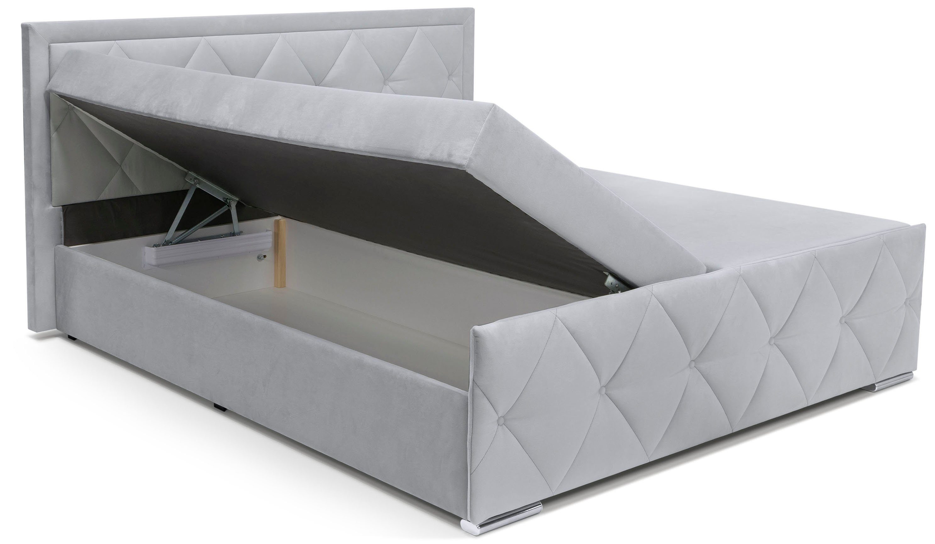 Leonique Boxspring Alfie, bestseller! Inclusief bedlade & topper Optioneel met knoopstiksels of strassstenen, H2, H3 en H4 verkrijgbaar