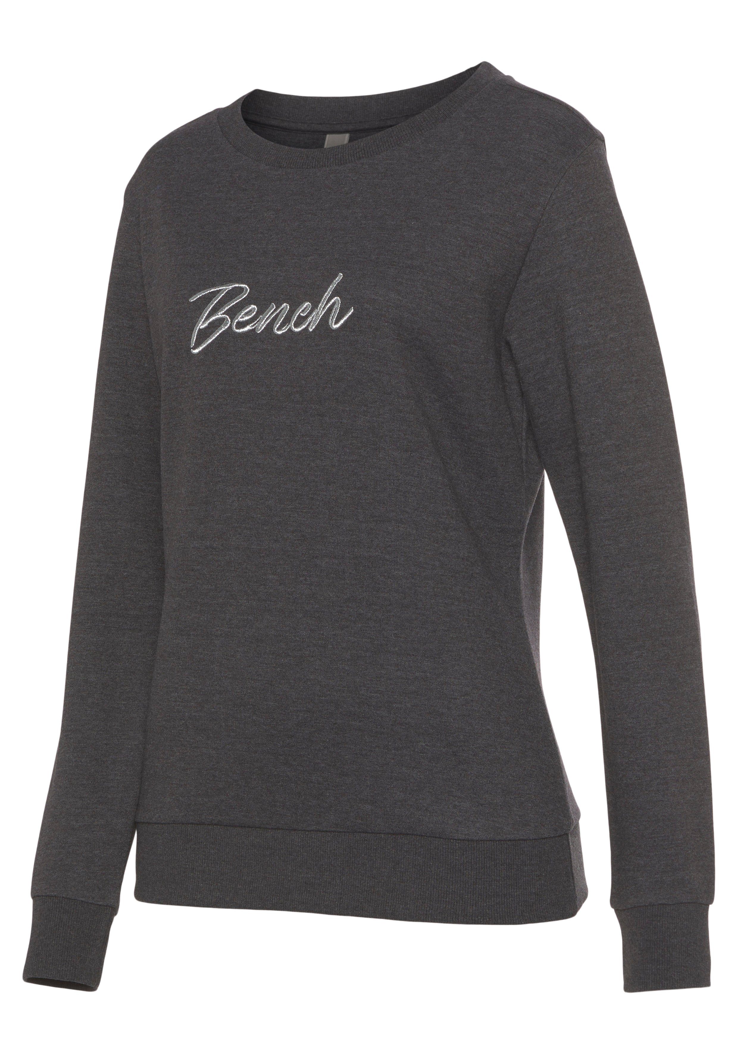 Bench. Loungewear Sweatshirt Loungeshirt met glanzende logo-borduurwerk, loungewear