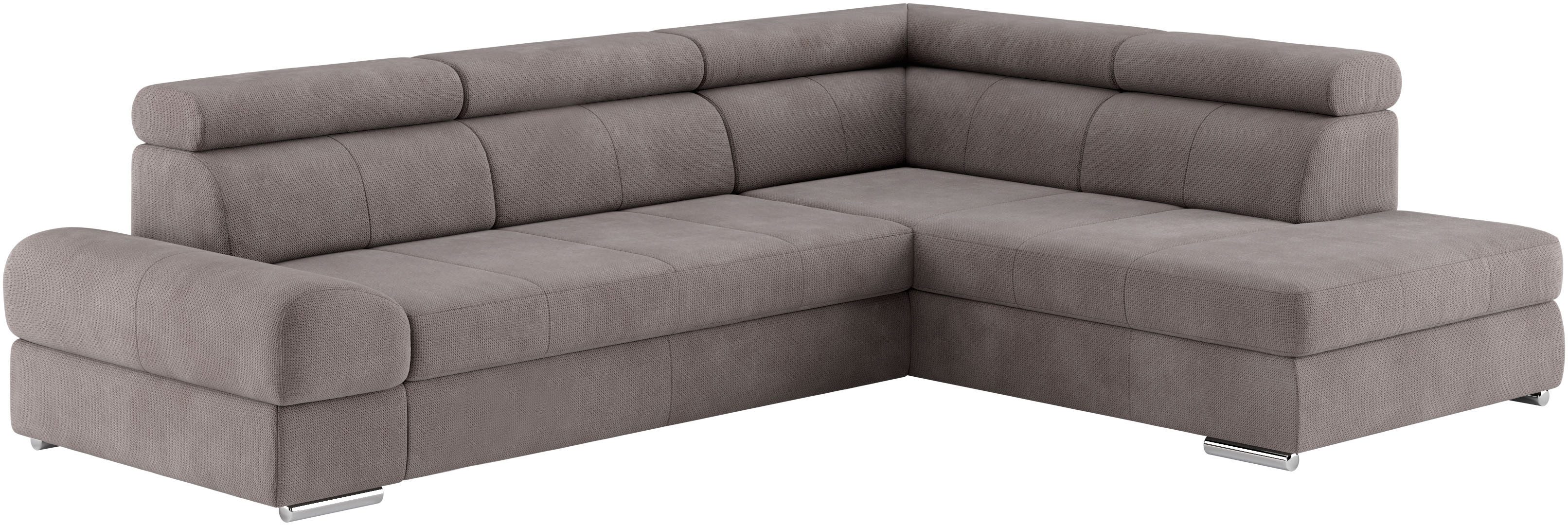 sit&more Hoekbank Broadway L-vorm met verstelbare hoofdsteunen, naar keuze met slaapfunctie