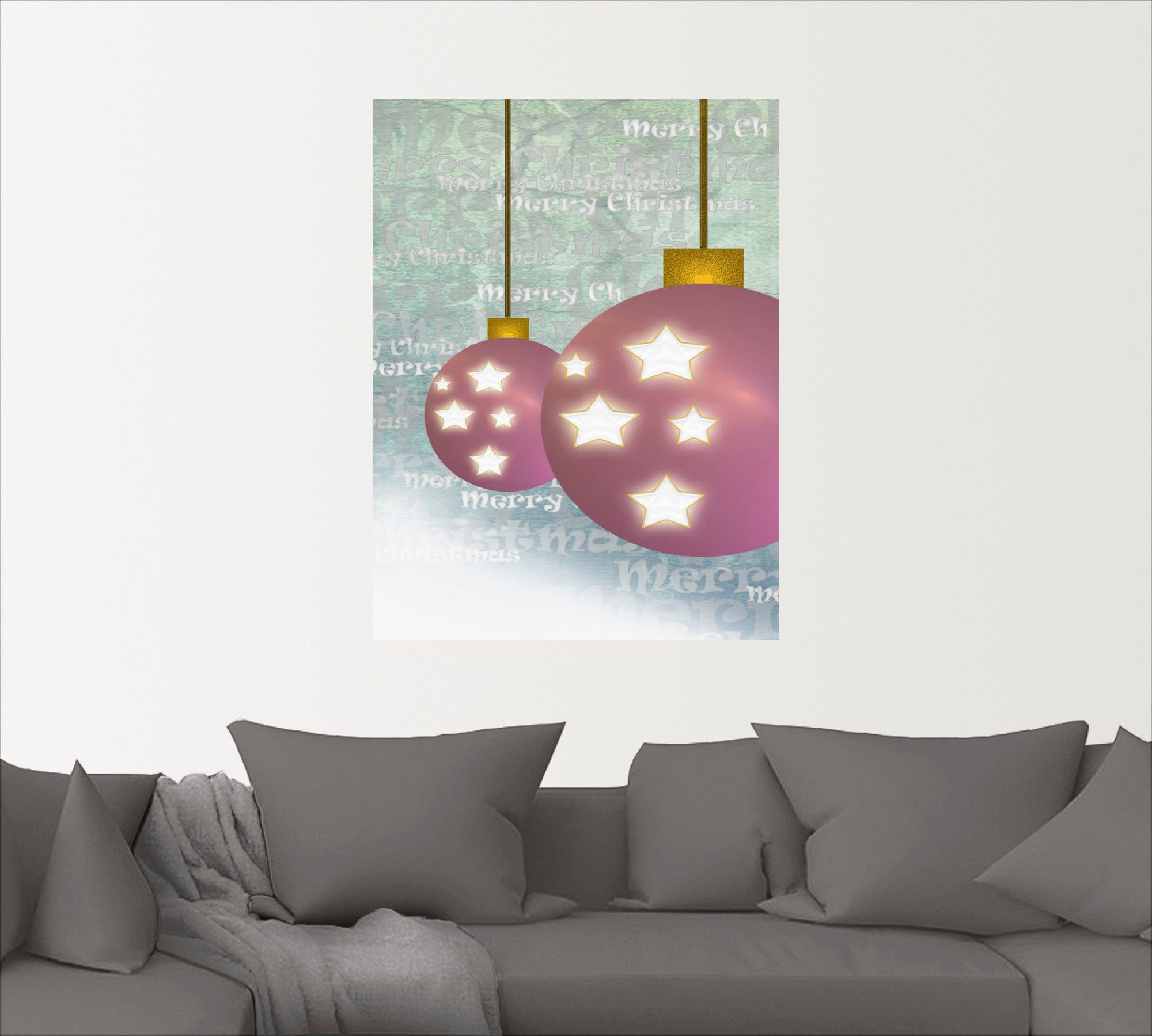 Artland Artprint Kerstbal als artprint van aluminium, artprint op linnen, muursticker of poster in verschillende maten