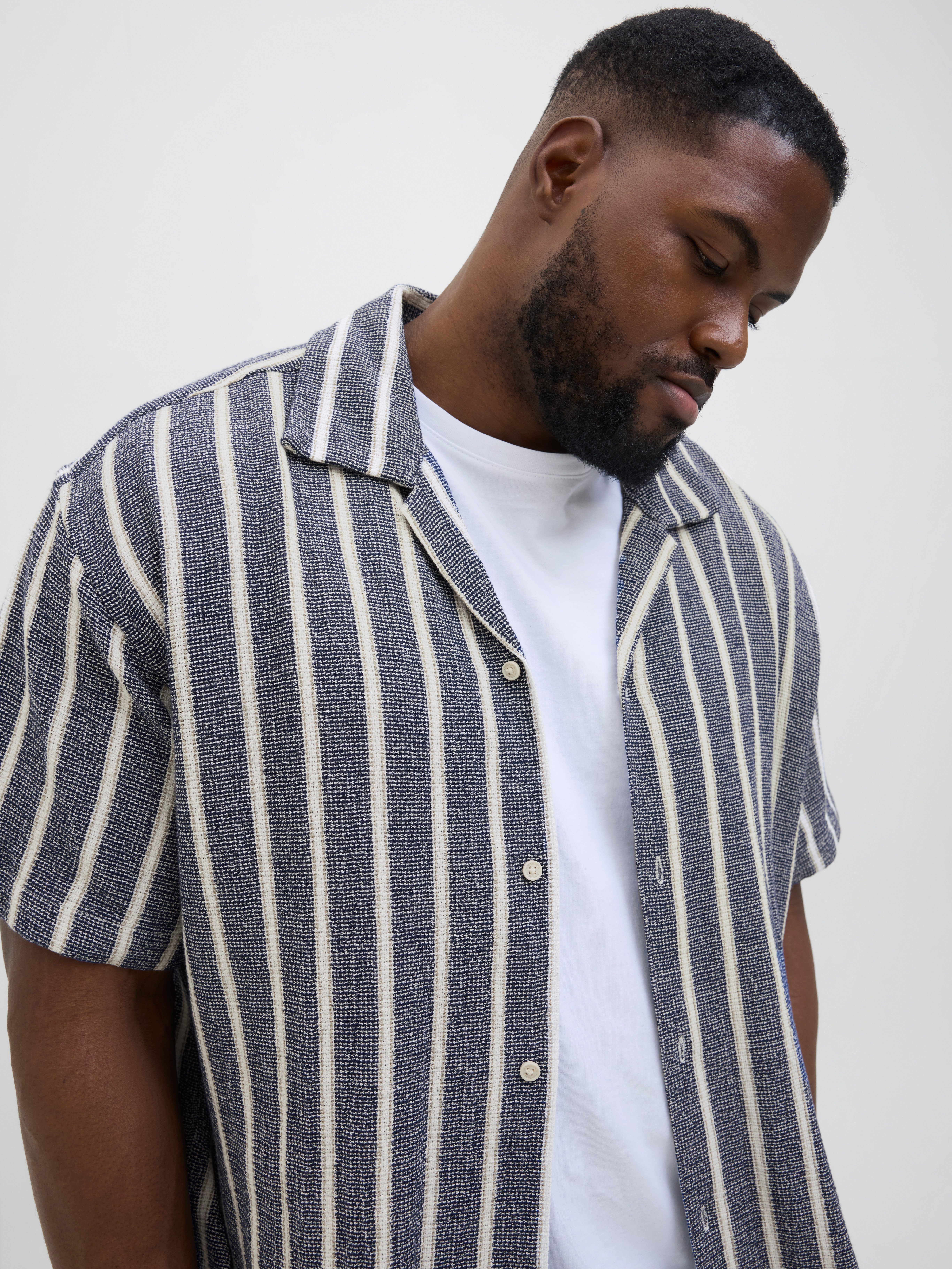 Jack & Jones PlusSize Overhemd met korte mouwen JORCOBA STRIPE RESORT SHIRT SS SN PLS