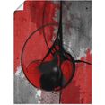 artland artprint abstract in rood en zwart in vele afmetingen  productsoorten - artprint van aluminium - artprint voor buiten, artprint op linnen, poster, muursticker - wandfolie ook geschikt voor de badkamer (1 stuk) rood