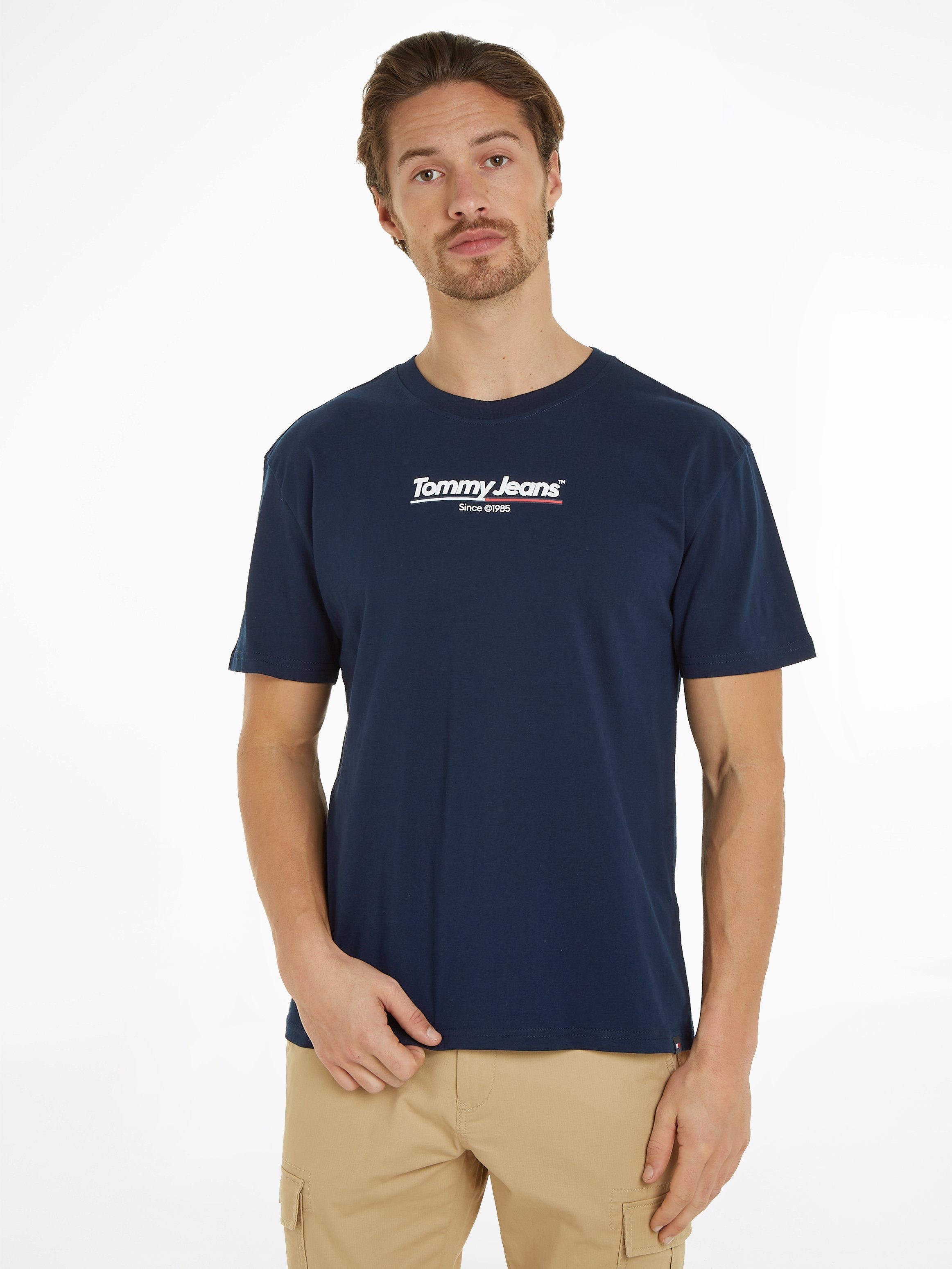Tommy Jeans Blauw Logo T-Shirt 100% Katoen Blue Heren