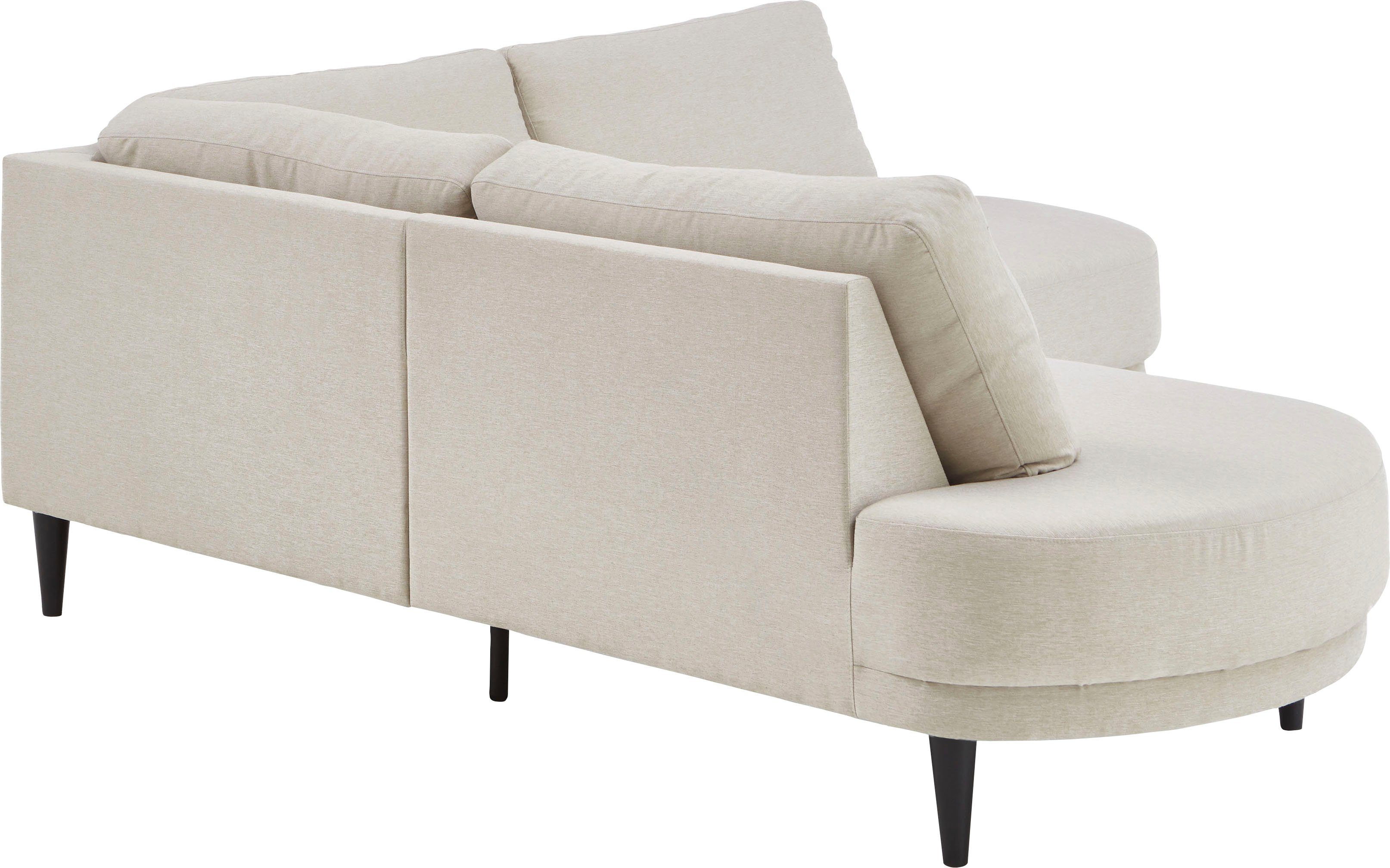 ATLANTIC home collection Hoekbank Ronny L-vorm optioneel in beige, met nosagvering
