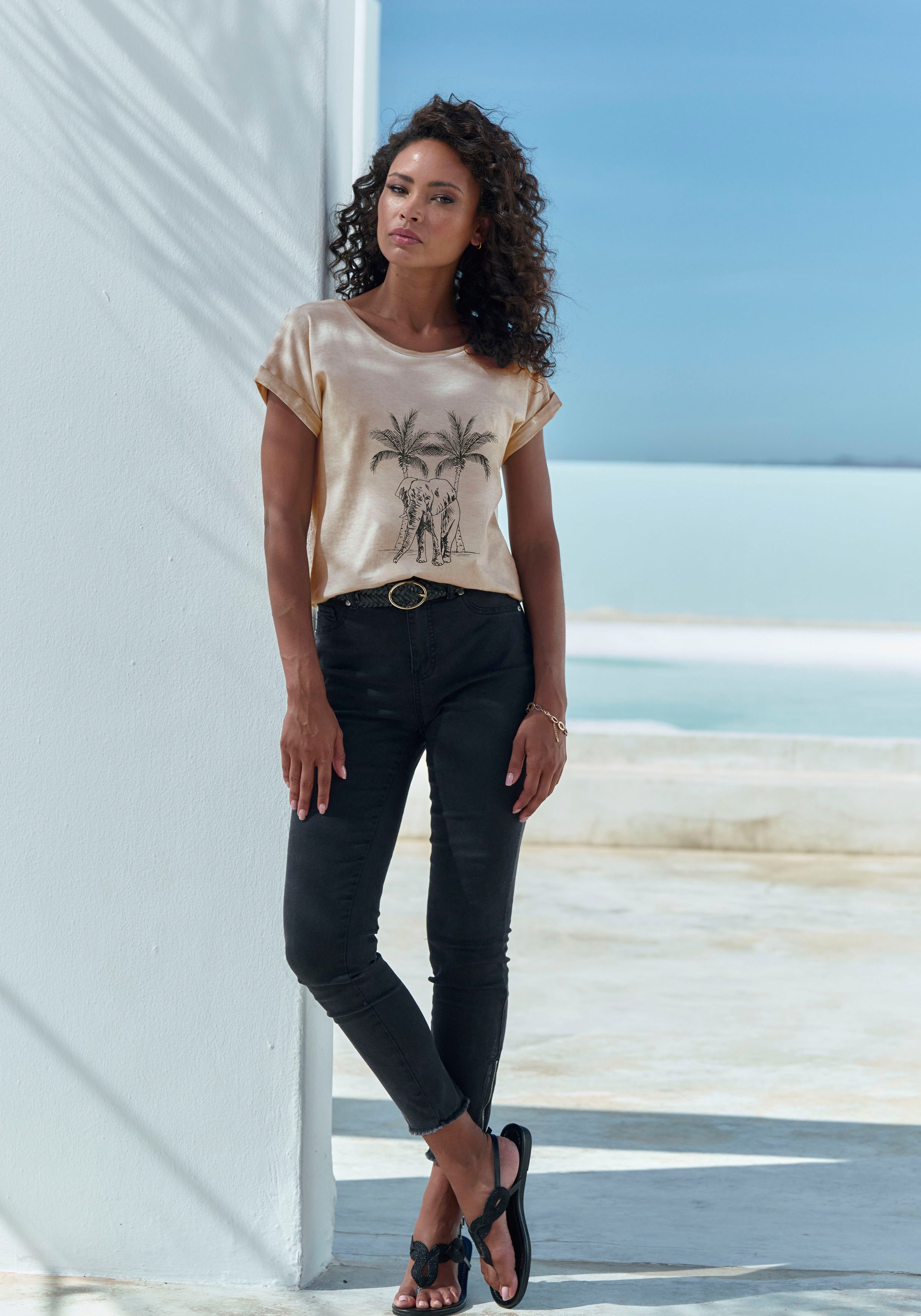 Vivance T-shirt Met modieuze frontprint in een zachte katoenkwaliteit