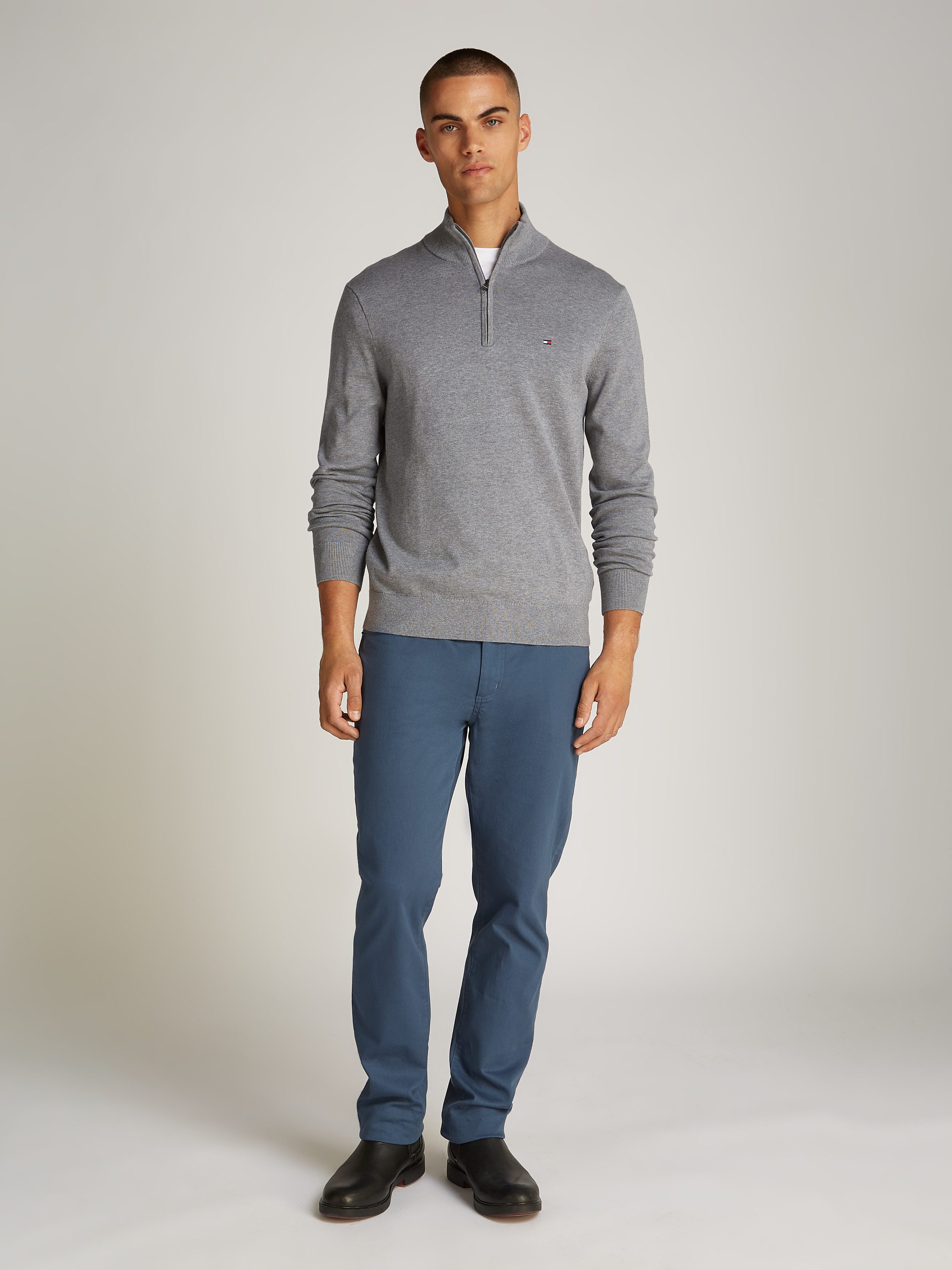 Tommy Hilfiger Schipperstrui ESSENTIAL COTTON ZIP MOCK