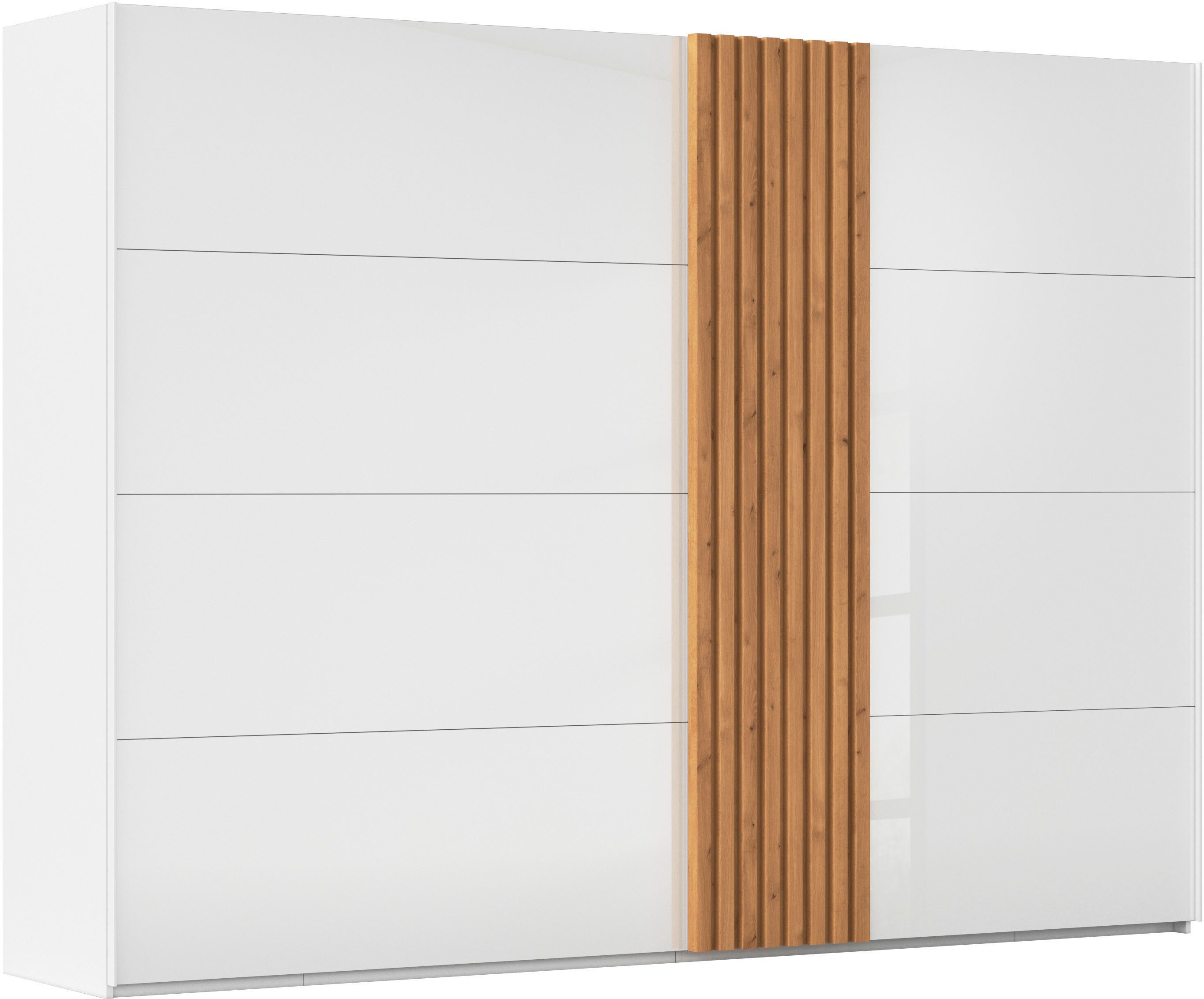 rauch Schuifdeurkast Kledingkast kast garderobe linnenkast TEGIO met hoogwaardige houtdecoratie en glazen front made in germany zweefdeurkasten maat