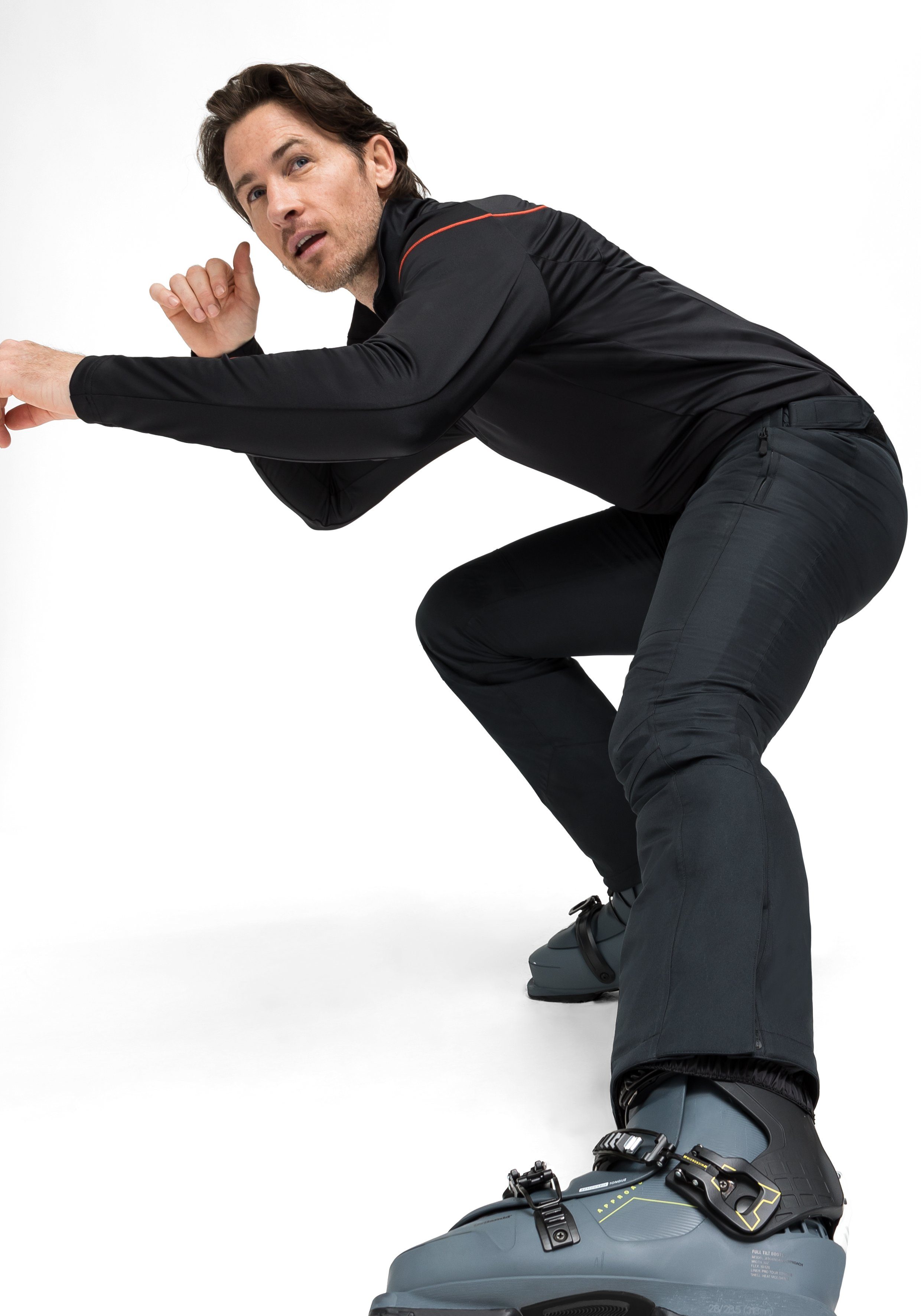 Maier Sports Skibroek Joscha slim Heren sneeuwbroek met bretels, wind/waterdicht, slim fit
