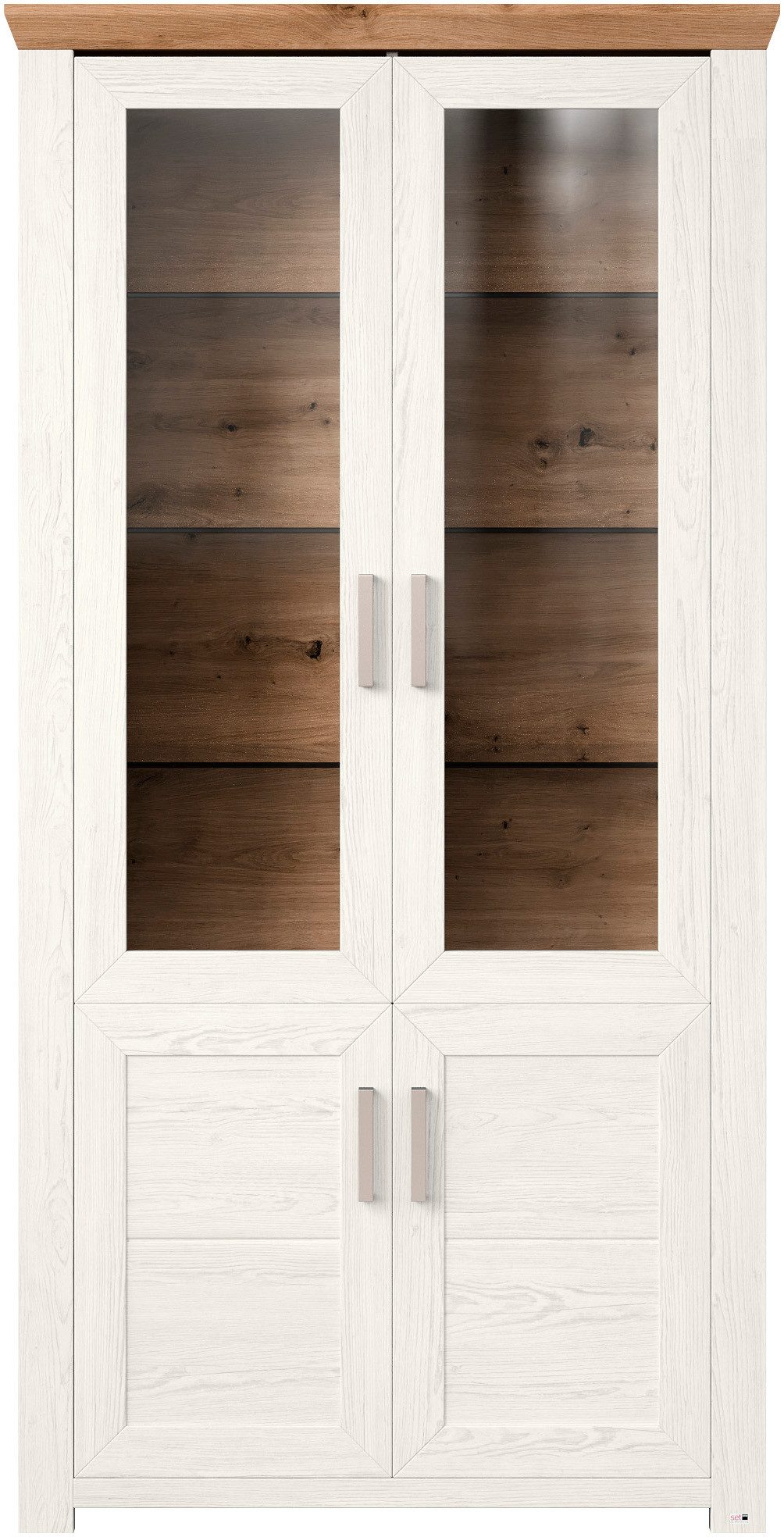 set one by Musterring Staande vitrinekast York Type 17, met twee glazen deuren, in 3 kleurvarianten, hoogte 207 cm
