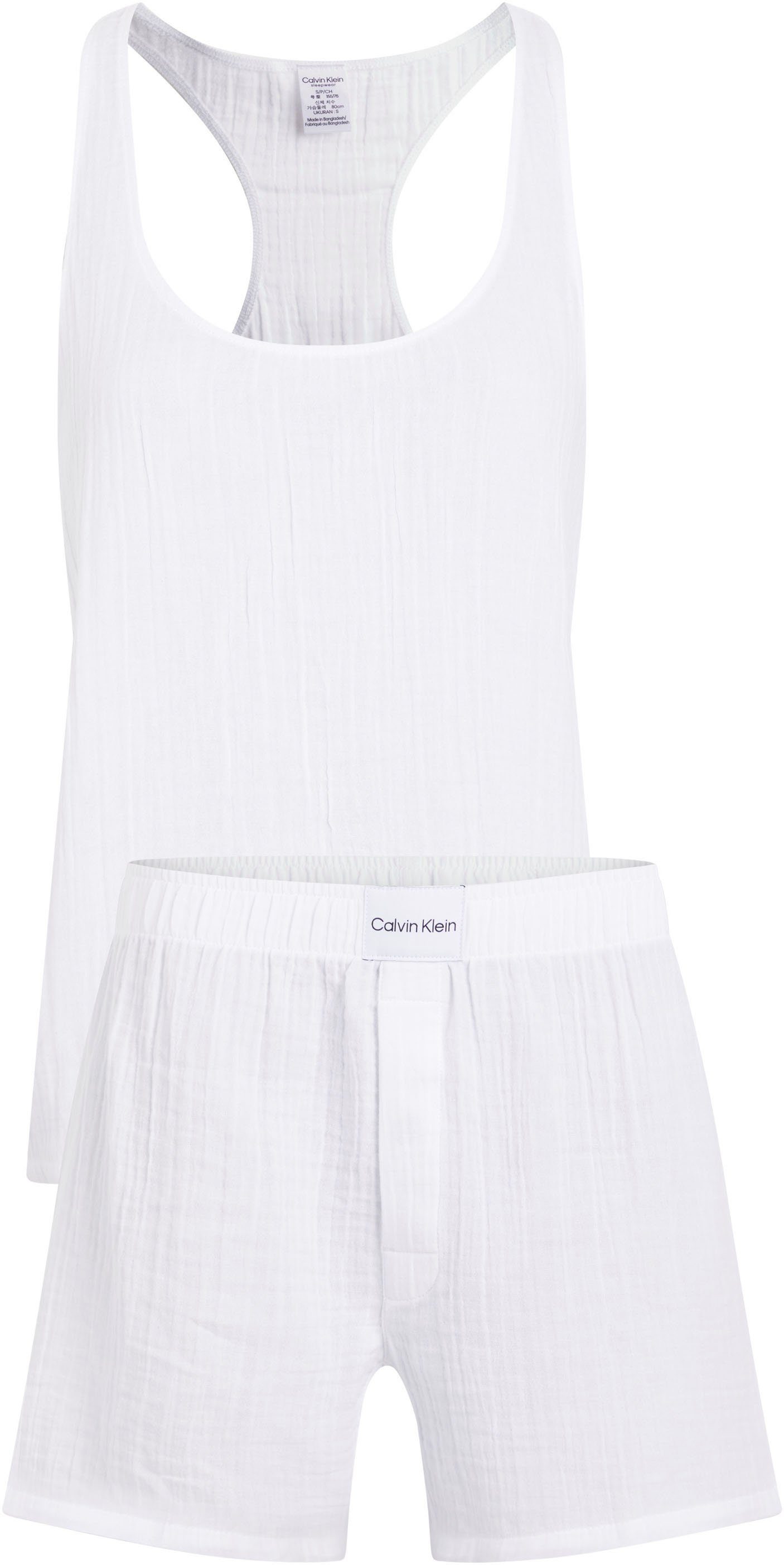 Calvin Klein Pyjama SLEEVELESS SHORT SET met merklabel in de taille (set, 2-delig)