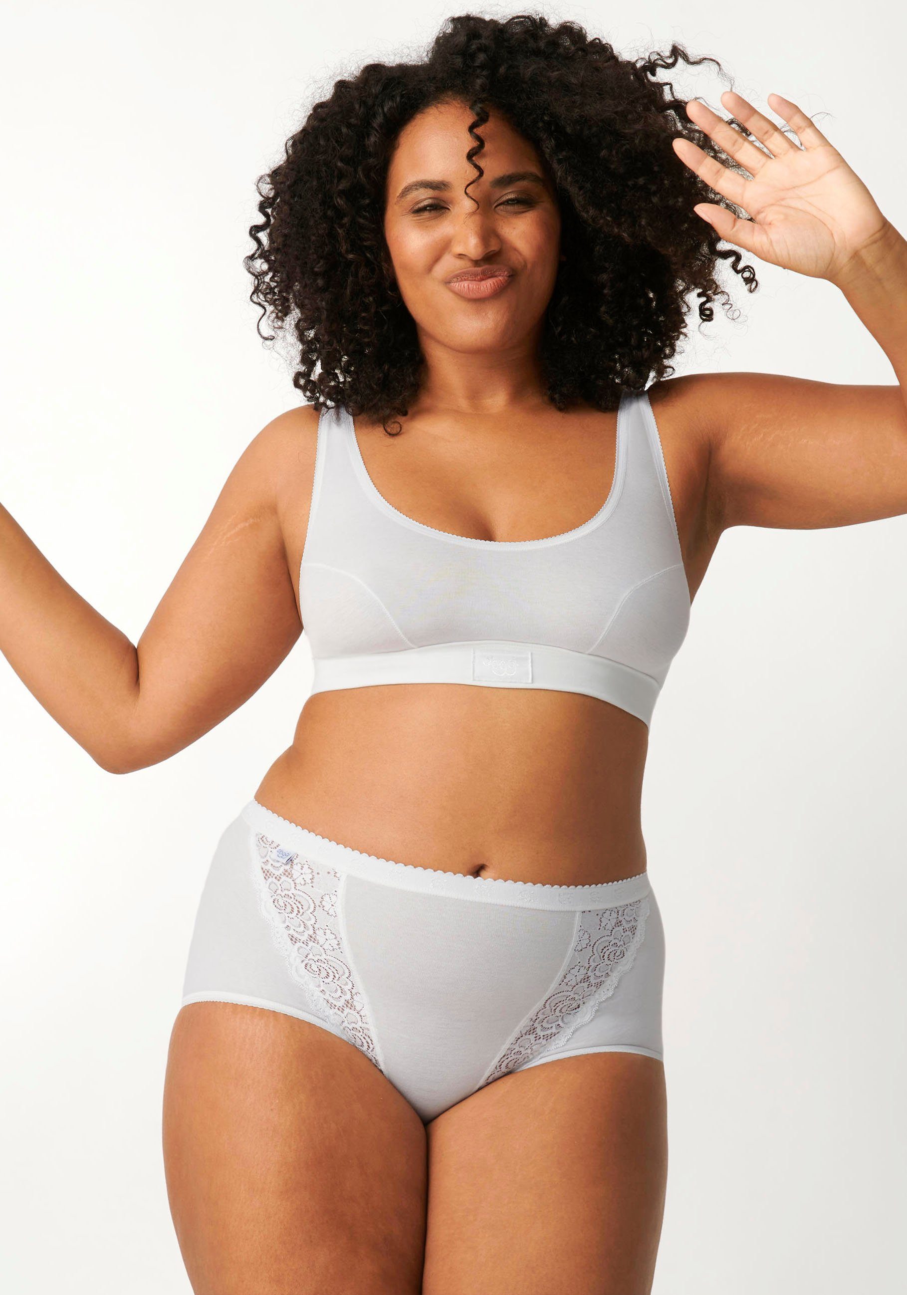 Sloggi Slip Chic Maxi 4P met elastische kanten-inzetten (4 stuks, Set van 4)