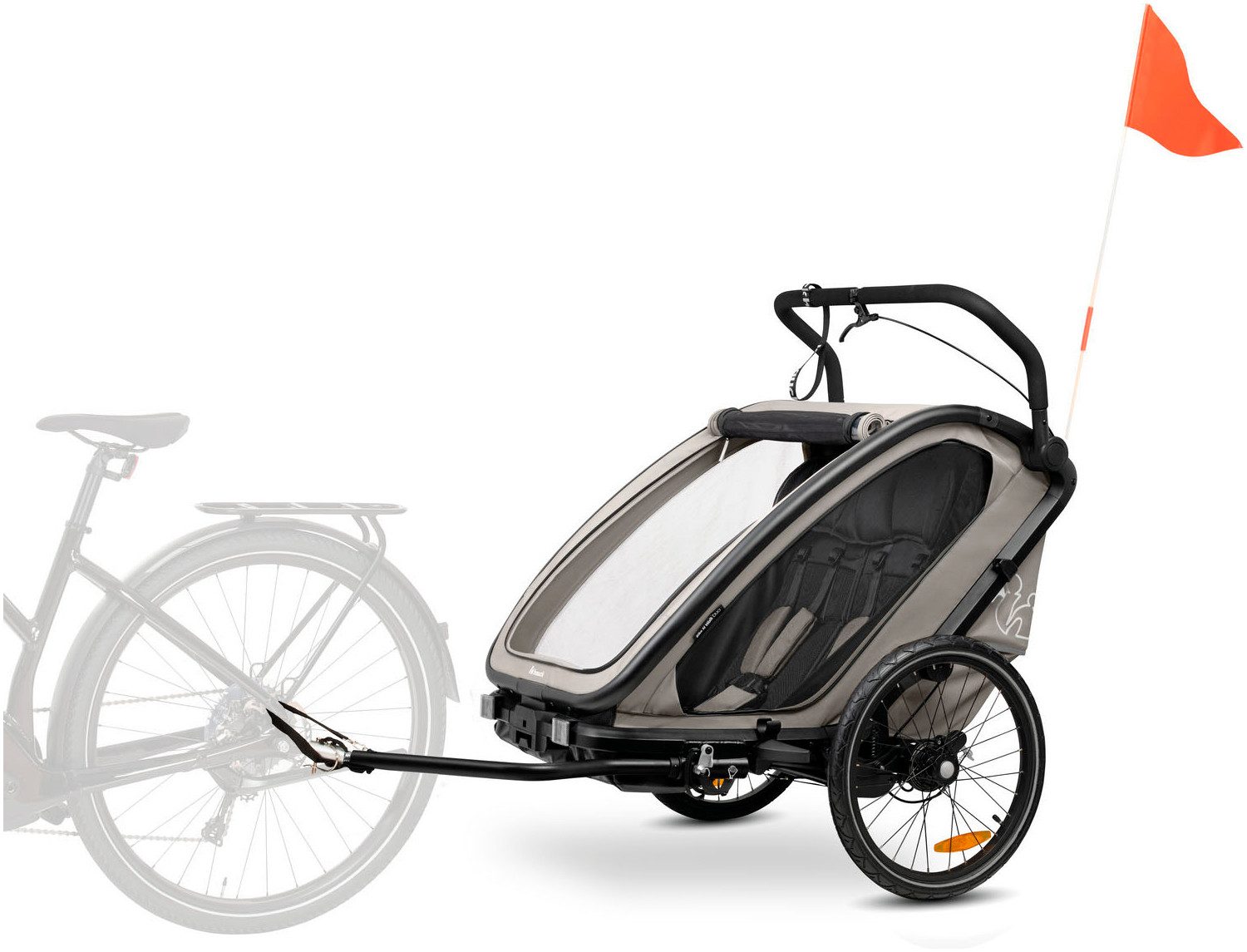 Hauck Kinderen fiets aanhanger Bike N Walk Duo voor 2 kinderen, incl. dissel